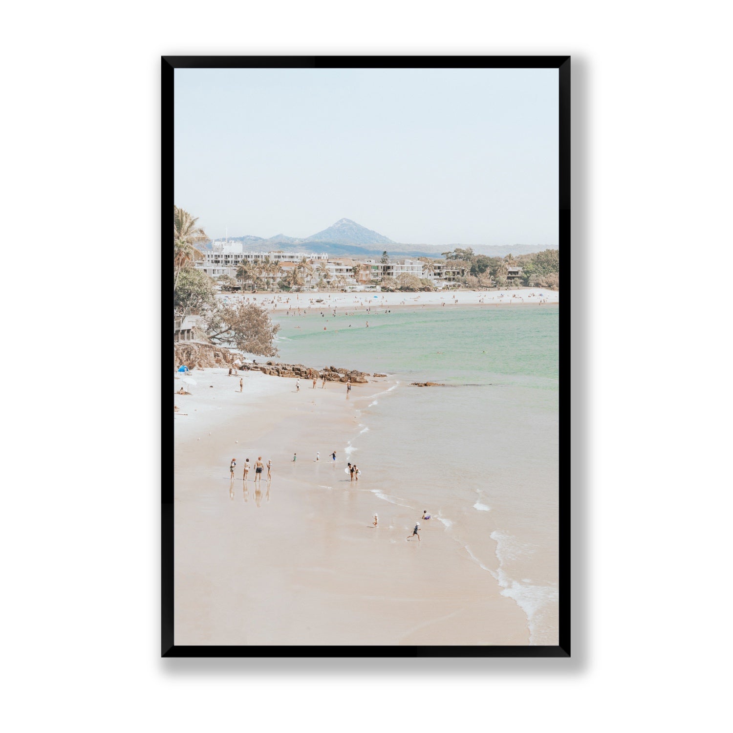Little Cove Shallows fine art print, Noosa, Australia, coastal scenes artwork, Statement, Black Frame · Full Bleed, Fine Art Print
