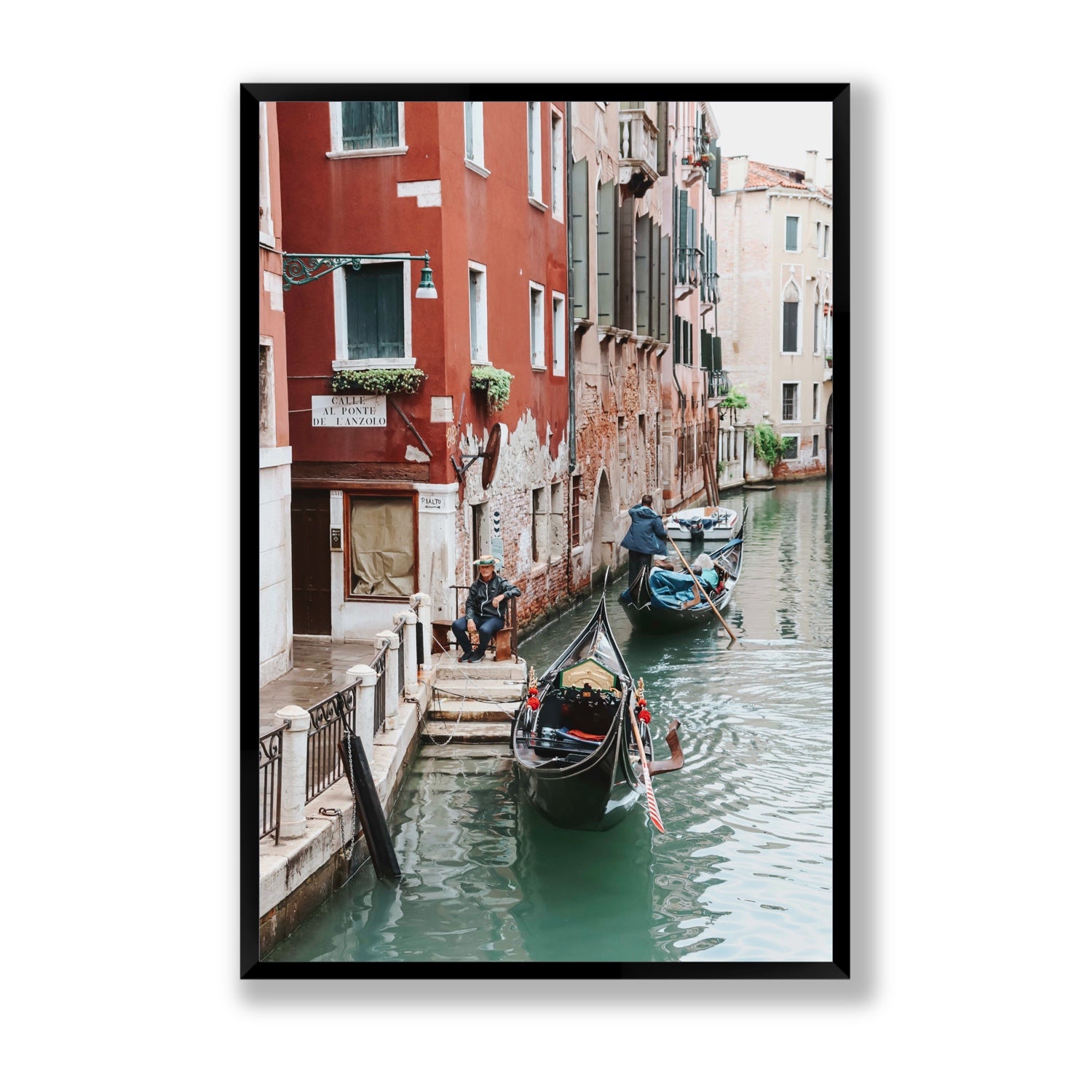 The Merchant Venice Canal Italian wall art Statement full-bleed fine art print in black frame