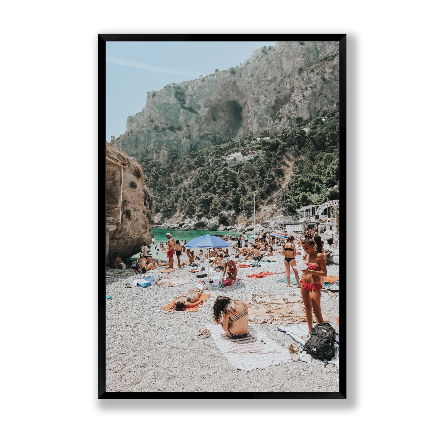 Marina Piccola Capri Mediterranean wall art Statement full-bleed fine art print in black frame