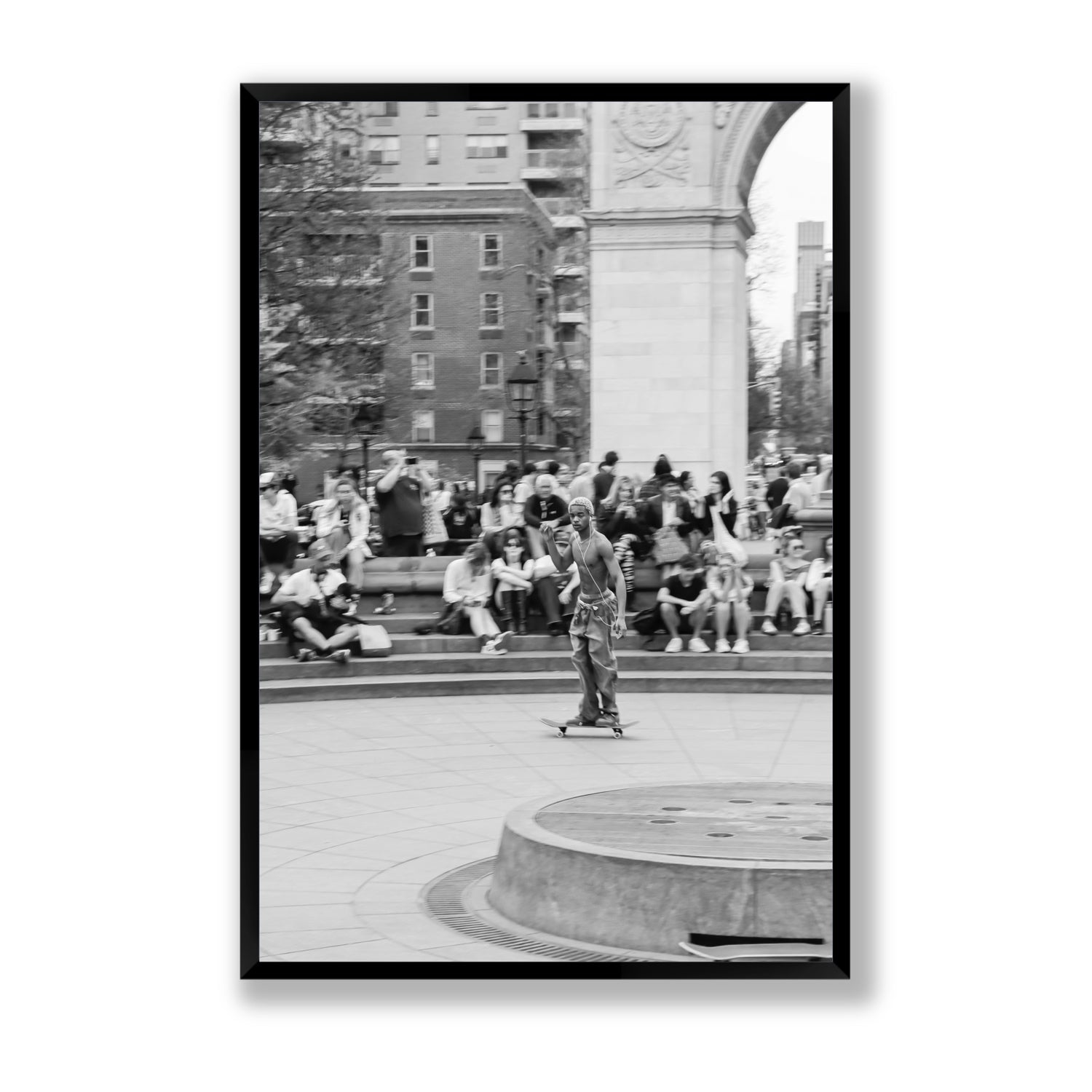 Parkside Pirouettes New York NYC Black & White wall art Statement full-bleed fine art print in black frame