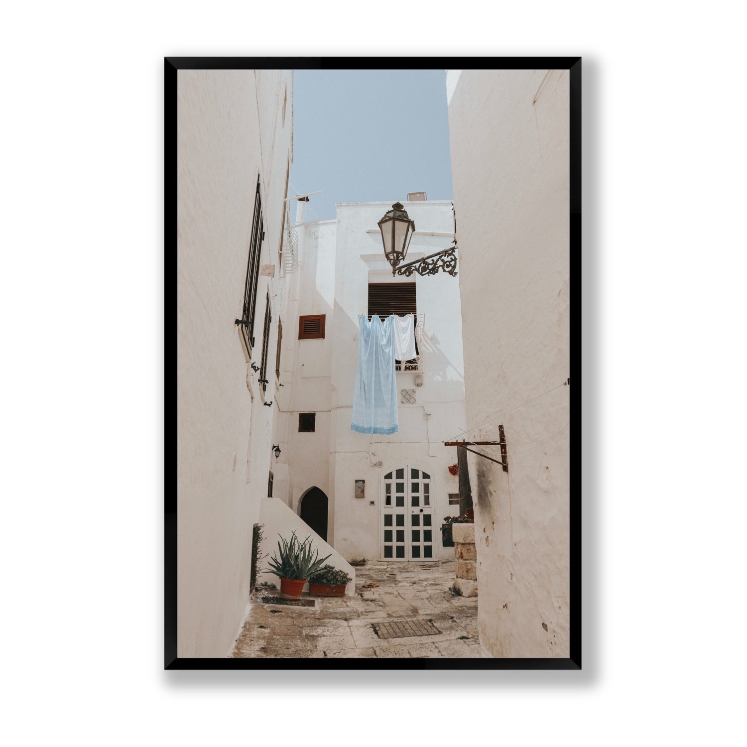 Laundry Day fine art print, Puglia, Italy, Statement, Black Frame · Full Bleed, Fine Art Print