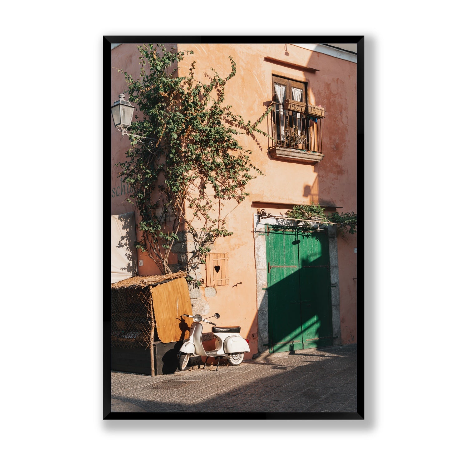 La Casa Ischia Italian Mediterranean decor wall art Statement full-bleed fine art print in black frame