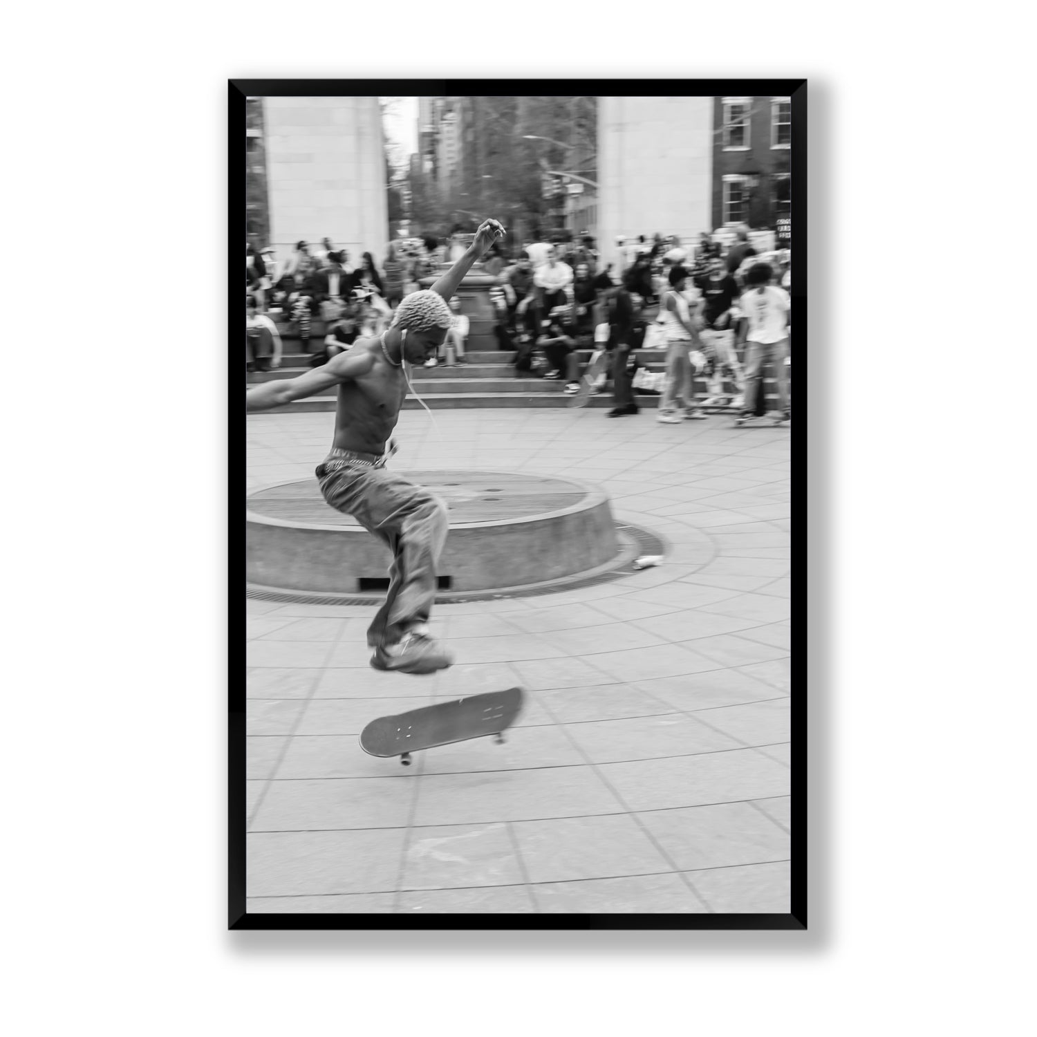 Airborne Rhythms New York NYC Black & White wall art Statement full-bleed fine art print in black frame