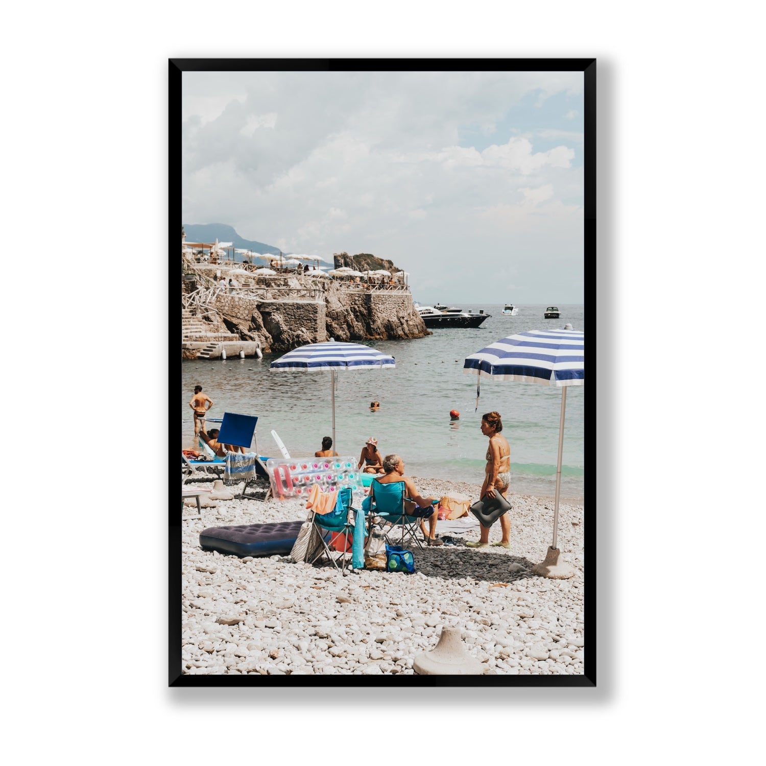 Couple Goals Nerano Amalfi Coast coastal wall art Statement full-bleed fine art print in black frame
