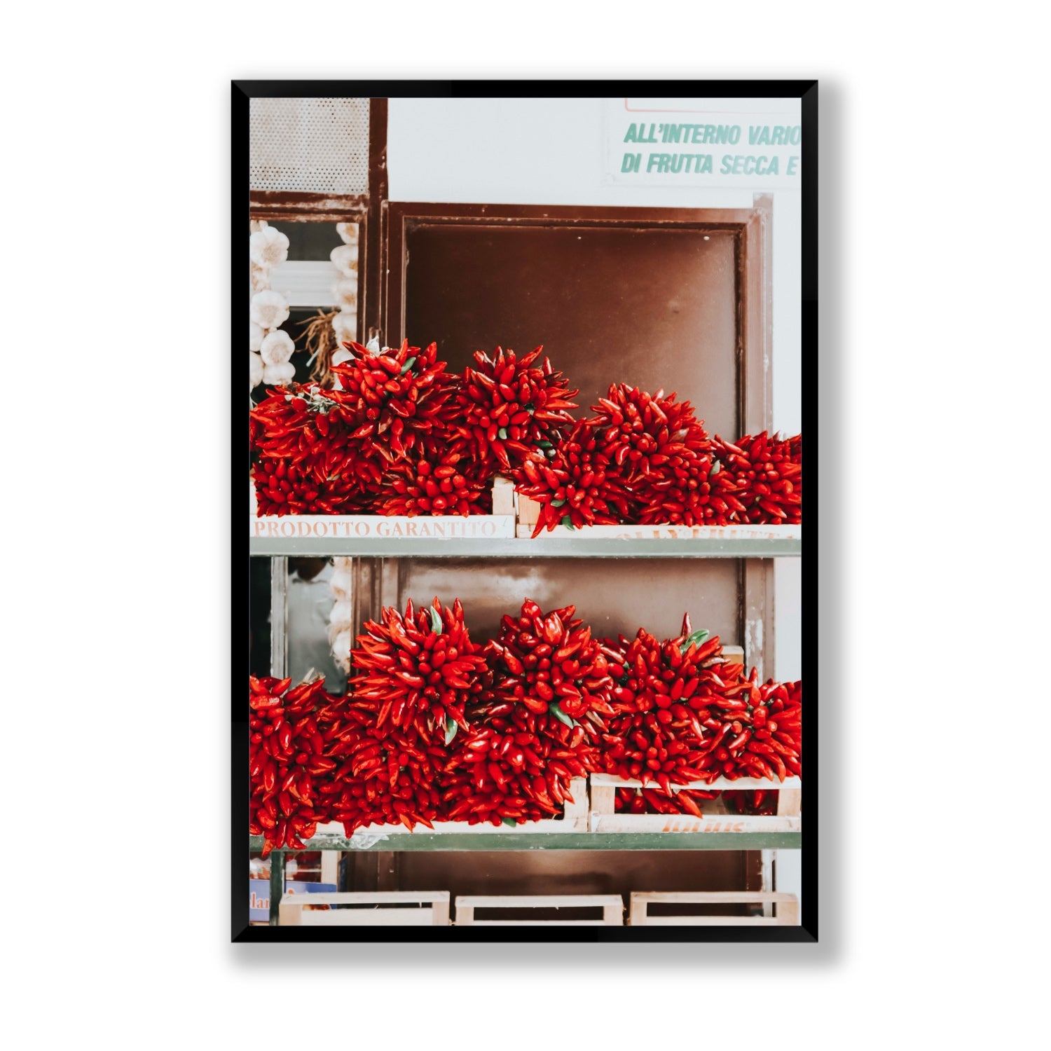 Hot Harvest Puglia Italian wall art Statement full-bleed fine art print in black frame