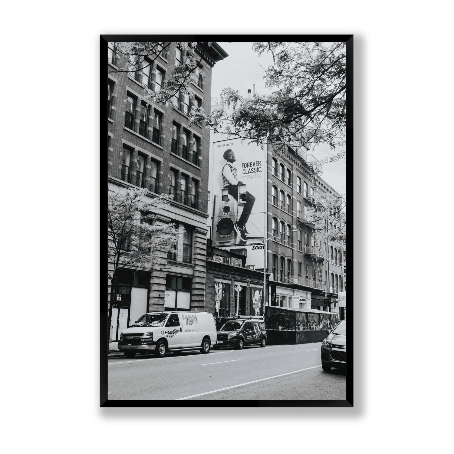 Forever Classic New York NYC Black & White wall art Statement full-bleed fine art print in black frame