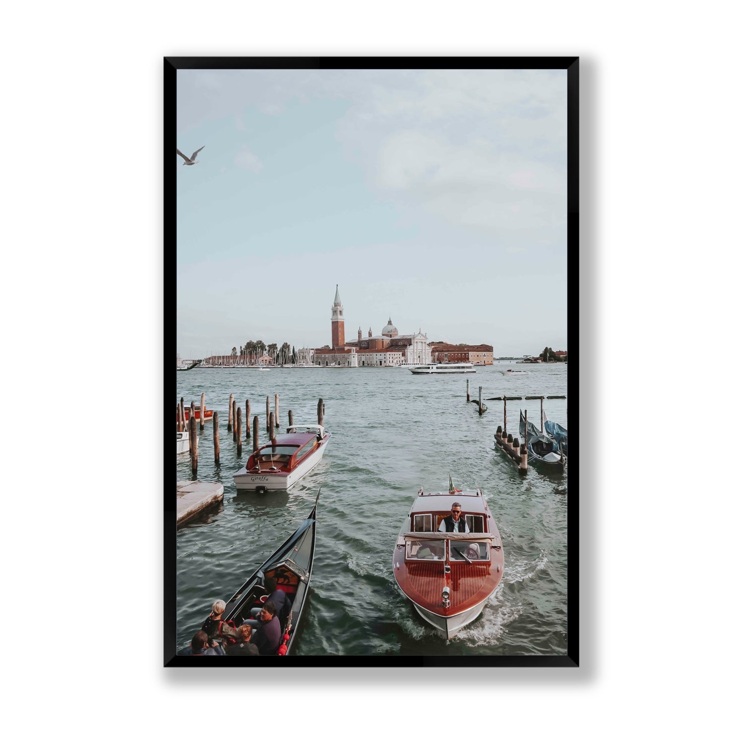 Galleggiante Venice Italian wall art Statement full-bleed fine art print in black frame
