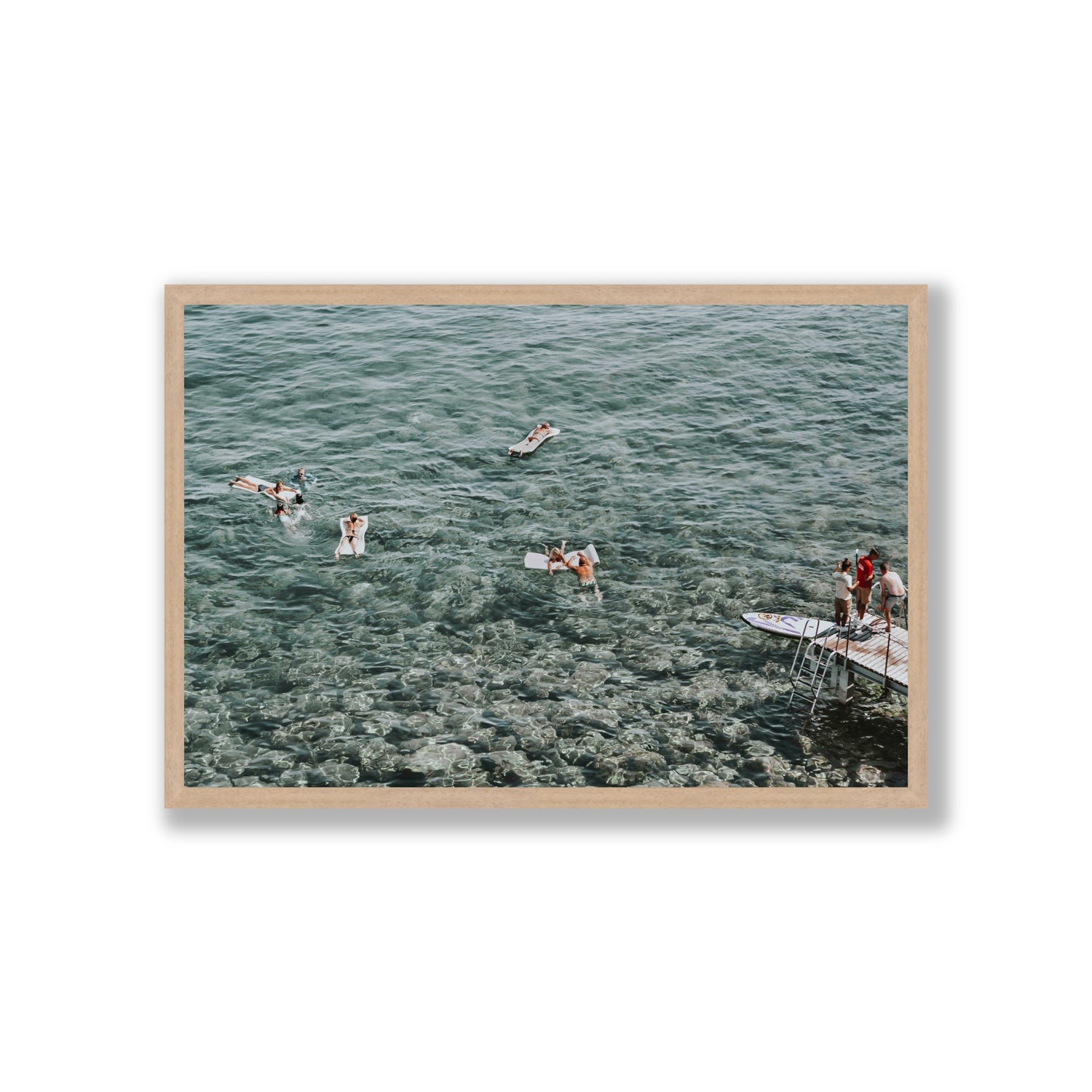 Having A Whale Of A Time Tuscany coastal wall art Giant full-bleed fine art print in natural oak frame