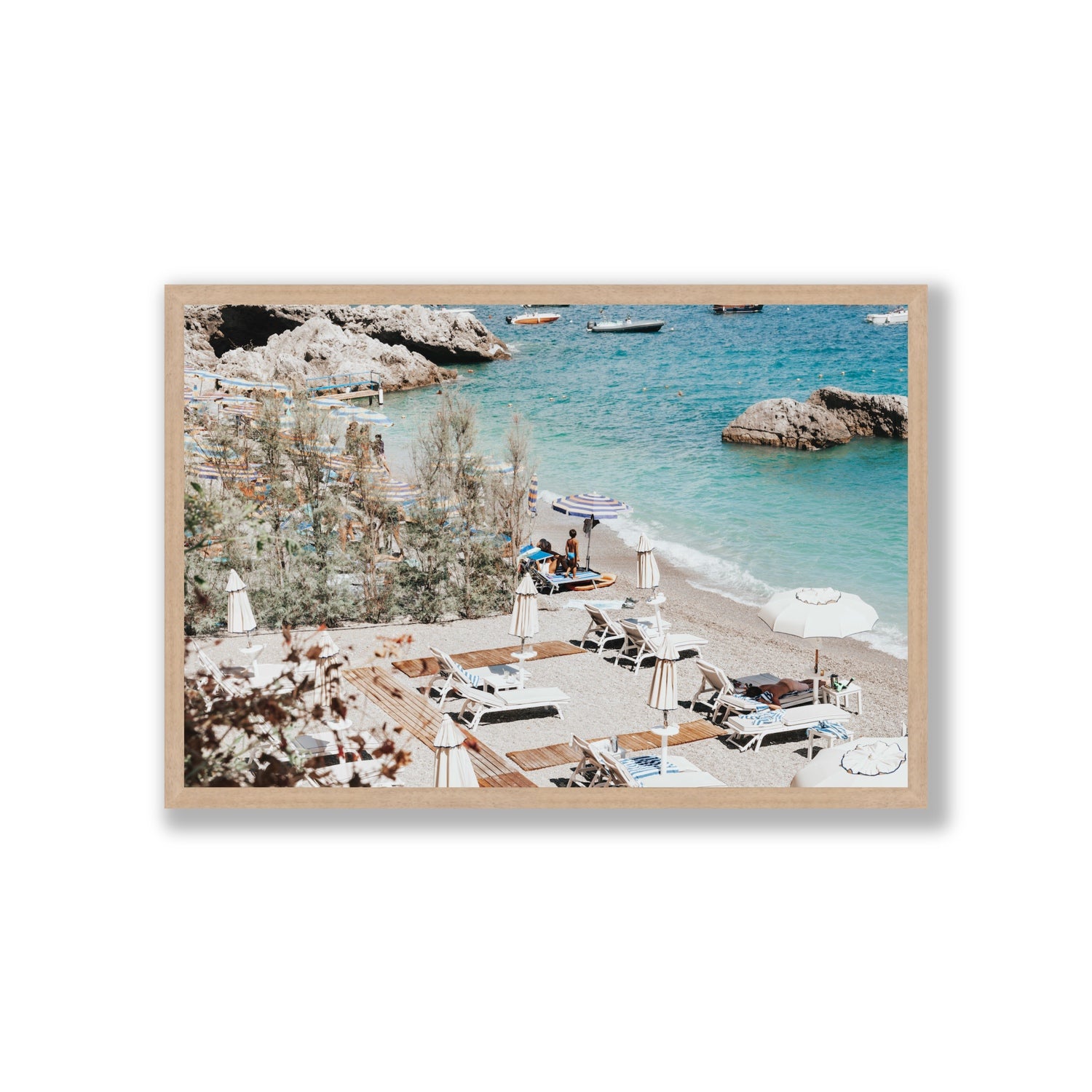 Life Could Be A Dream Amalfi wall art Giant full-bleed fine art print in natural oak frame
