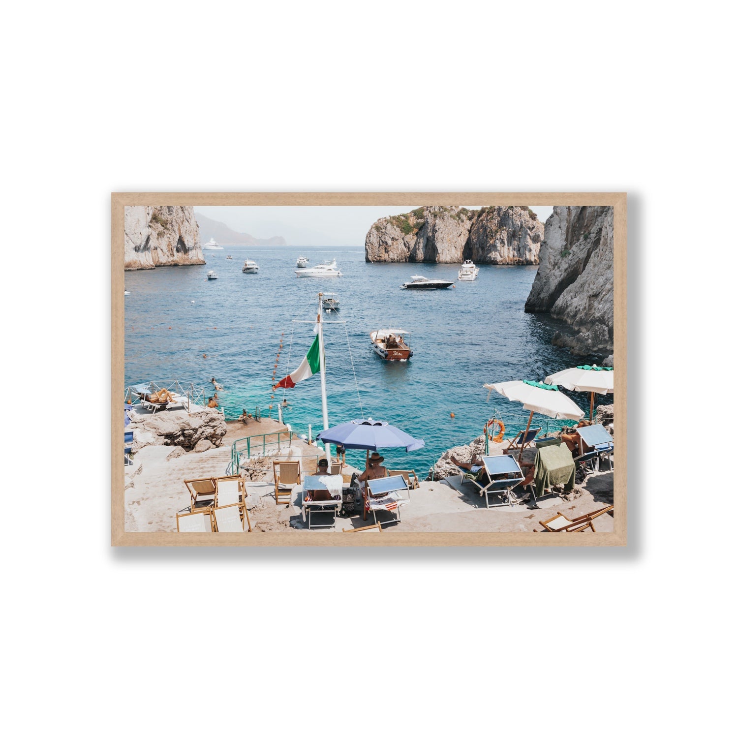 Smooth Sailing fine art print, Capri, Italy, Giant, Natural Oak Frame · Full Bleed, Fine Art Print