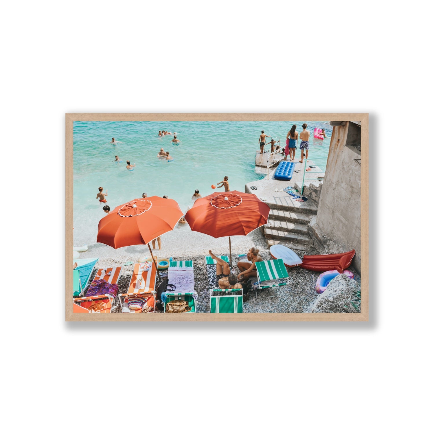 Water Wonderland fine art print, Capri, Italy, Giant, Natural Oak Frame · Full Bleed, Fine Art Print