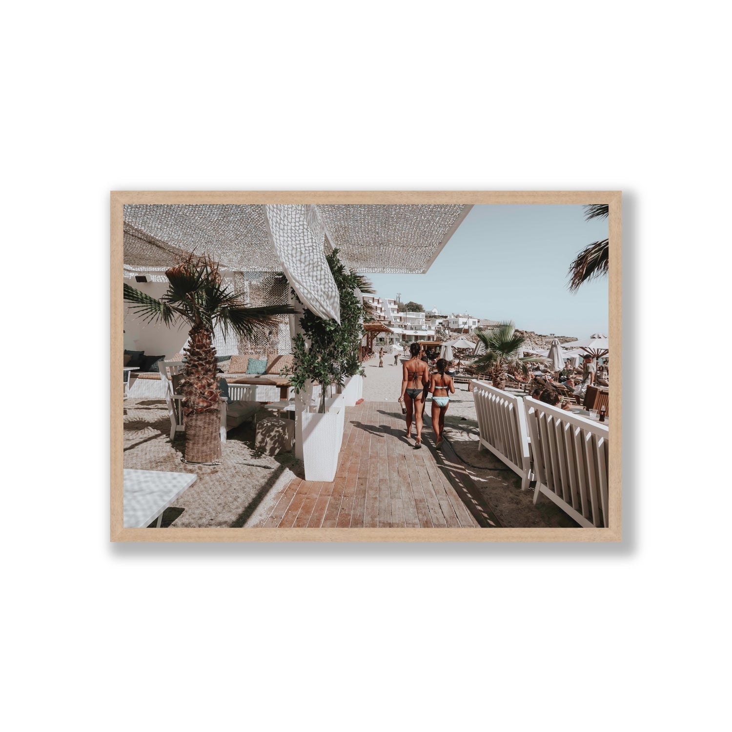 Mitera Kori Mykonos Greek island wall art Giant full-bleed fine art print in natural oak frame
