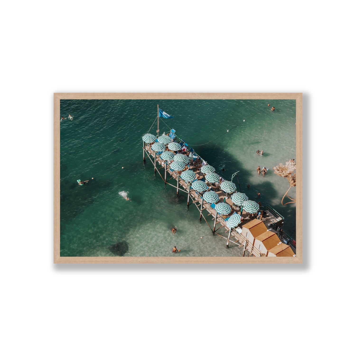 Sorrento Shangri La Sorrento coastal Italian wall art Giant full-bleed fine art print in natural oak frame