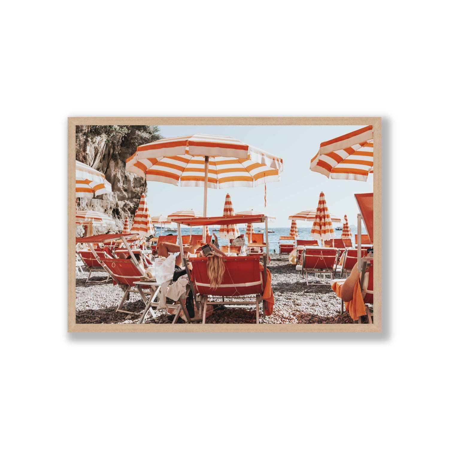 Digital Dreamer fine art print, Positano, Italy, Giant, Natural Oak Frame · Full Bleed, Fine Art Print