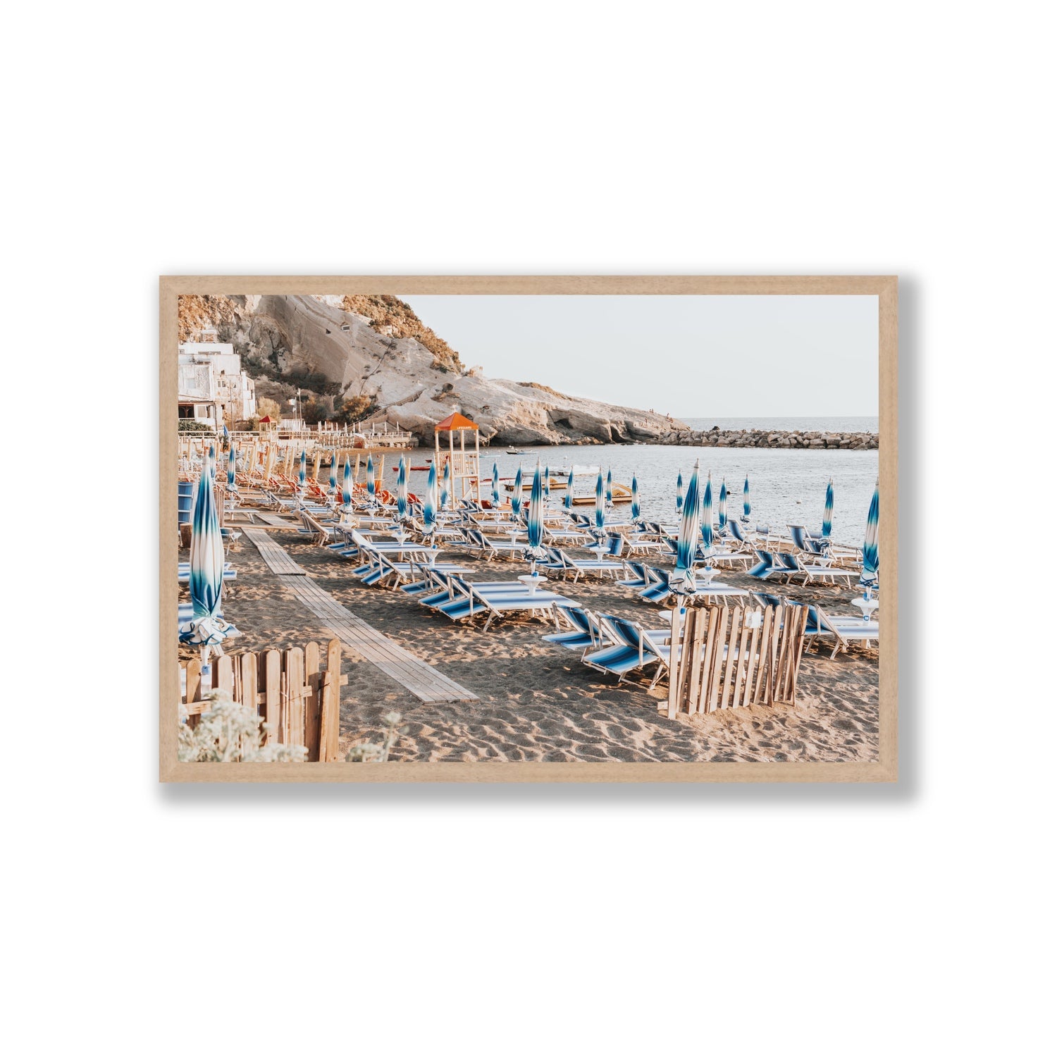Sandy Daydreams fine art print, Ischia, Italy, Giant, Natural Oak Frame · Full Bleed, Fine Art Print