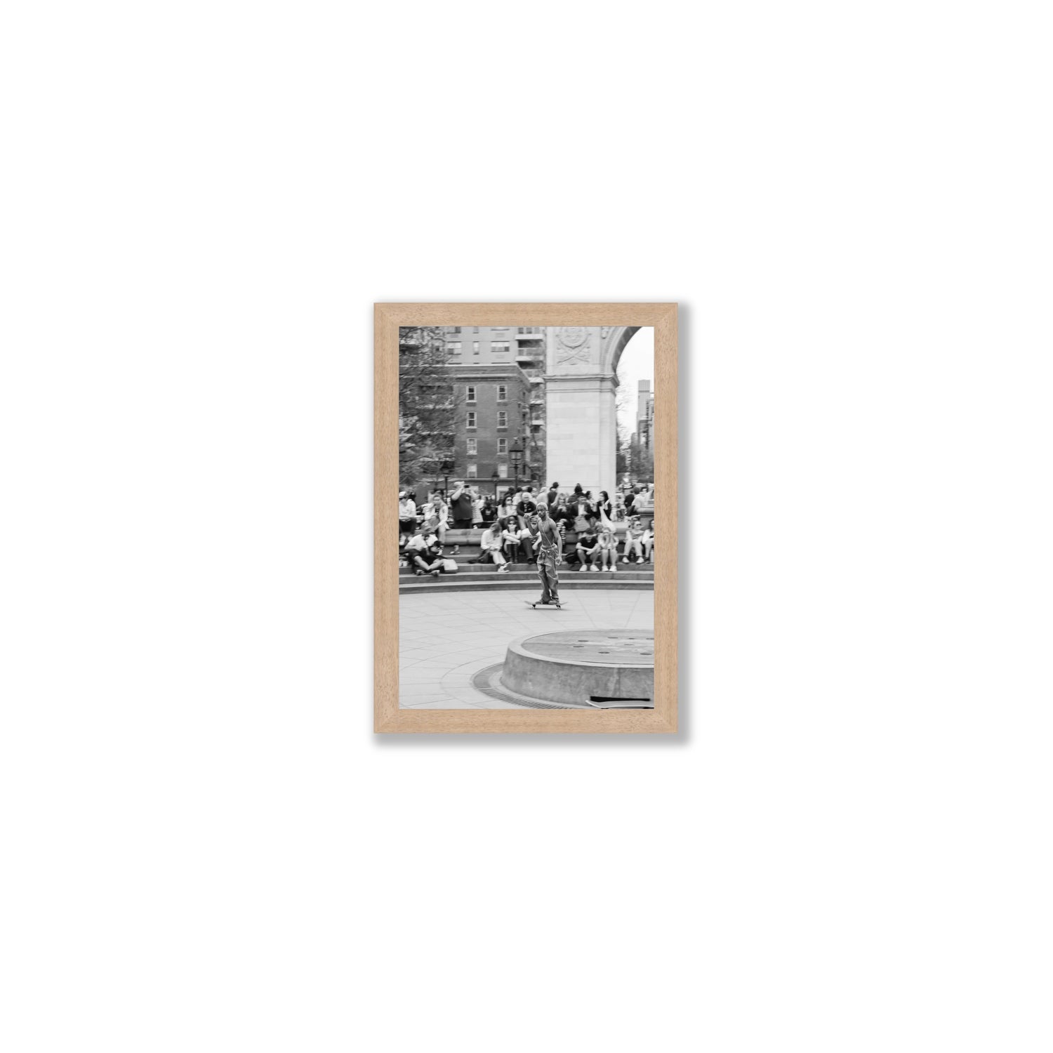 Parkside Pirouettes New York NYC Black & White wall art Small full-bleed fine art print in natural oak frame