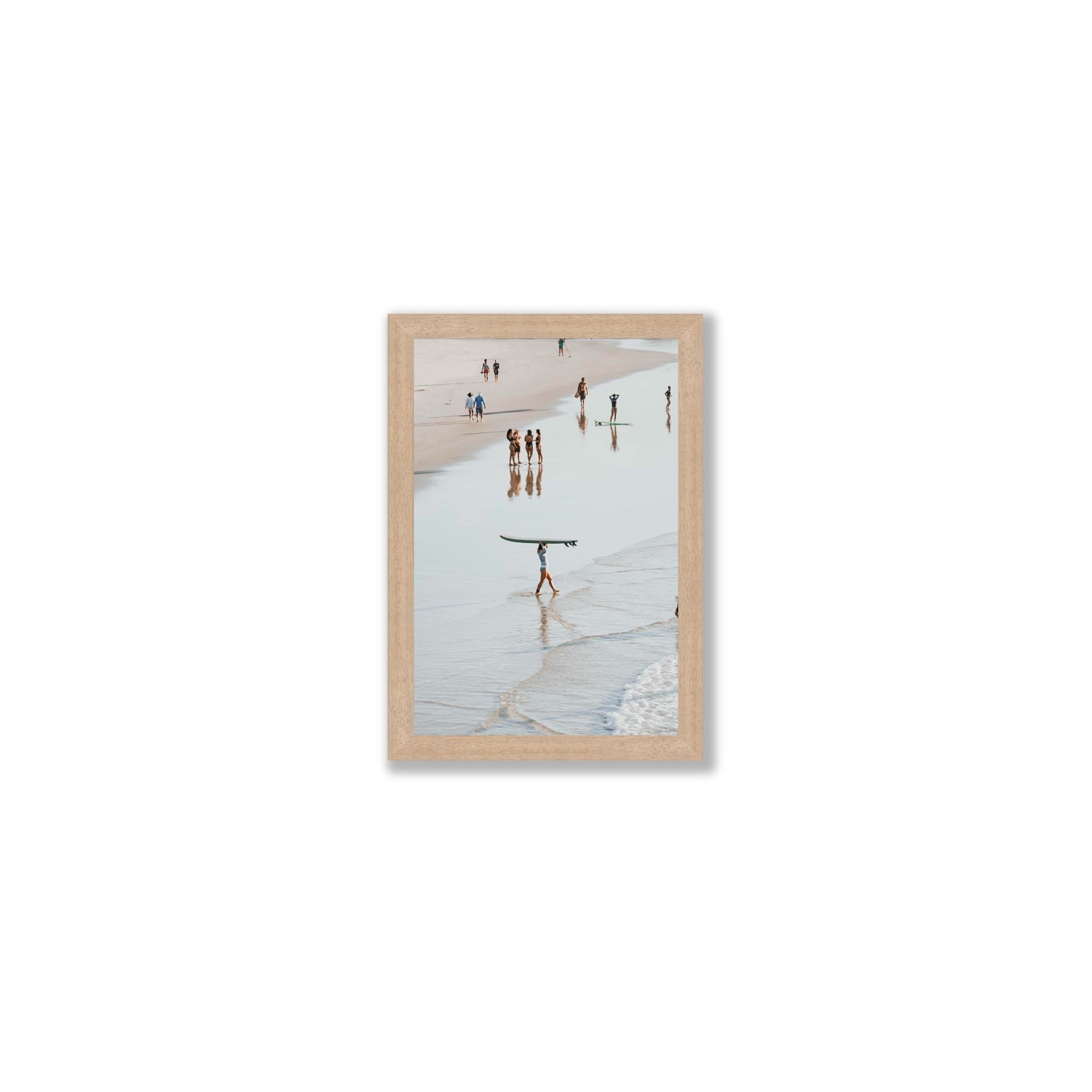 Bailey Byron Bay beach coastal decor wall art Small full-bleed fine art print in natural oak frame