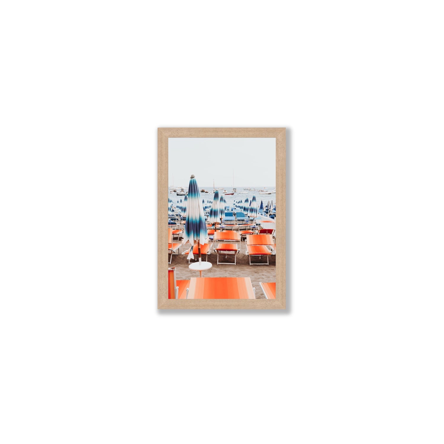 Orange Crush fine art print, Positano, Italy, Small, Natural Oak Frame · Full Bleed, Fine Art Print