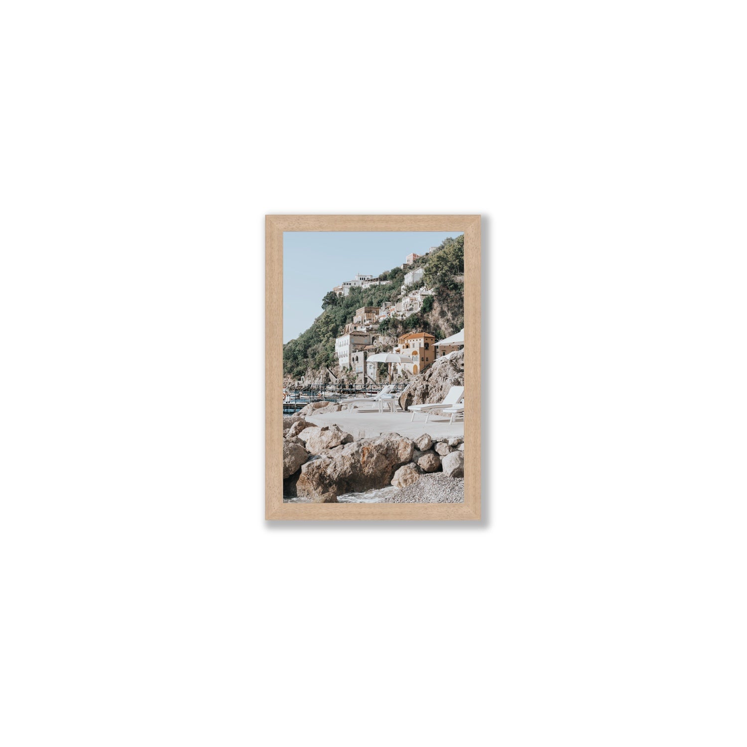 Dolce Coast Amalfi travel photography wall art small full-bleed fine art print in natural oak frame