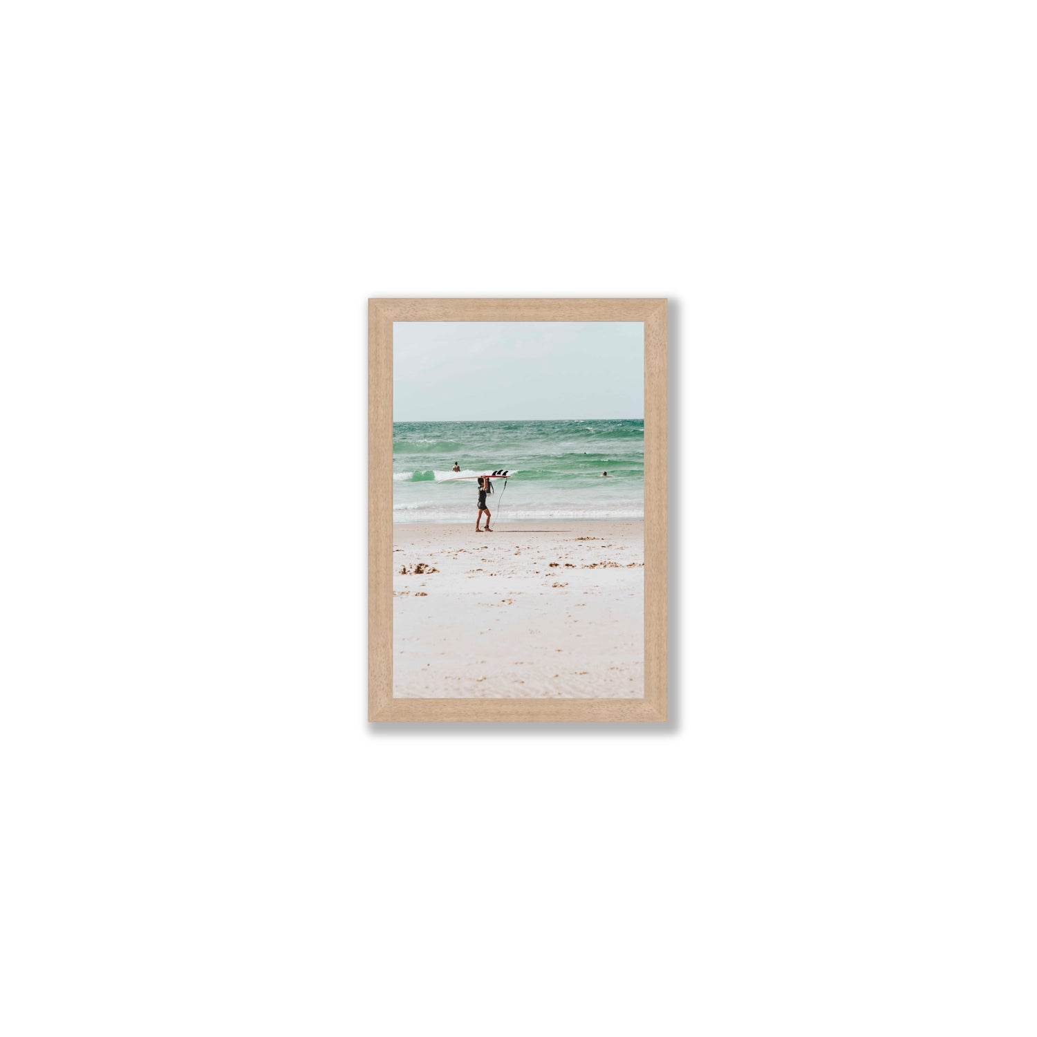 Grommet Byron Bay Surf coastal wall art Small full-bleed fine art print in natural oak frame