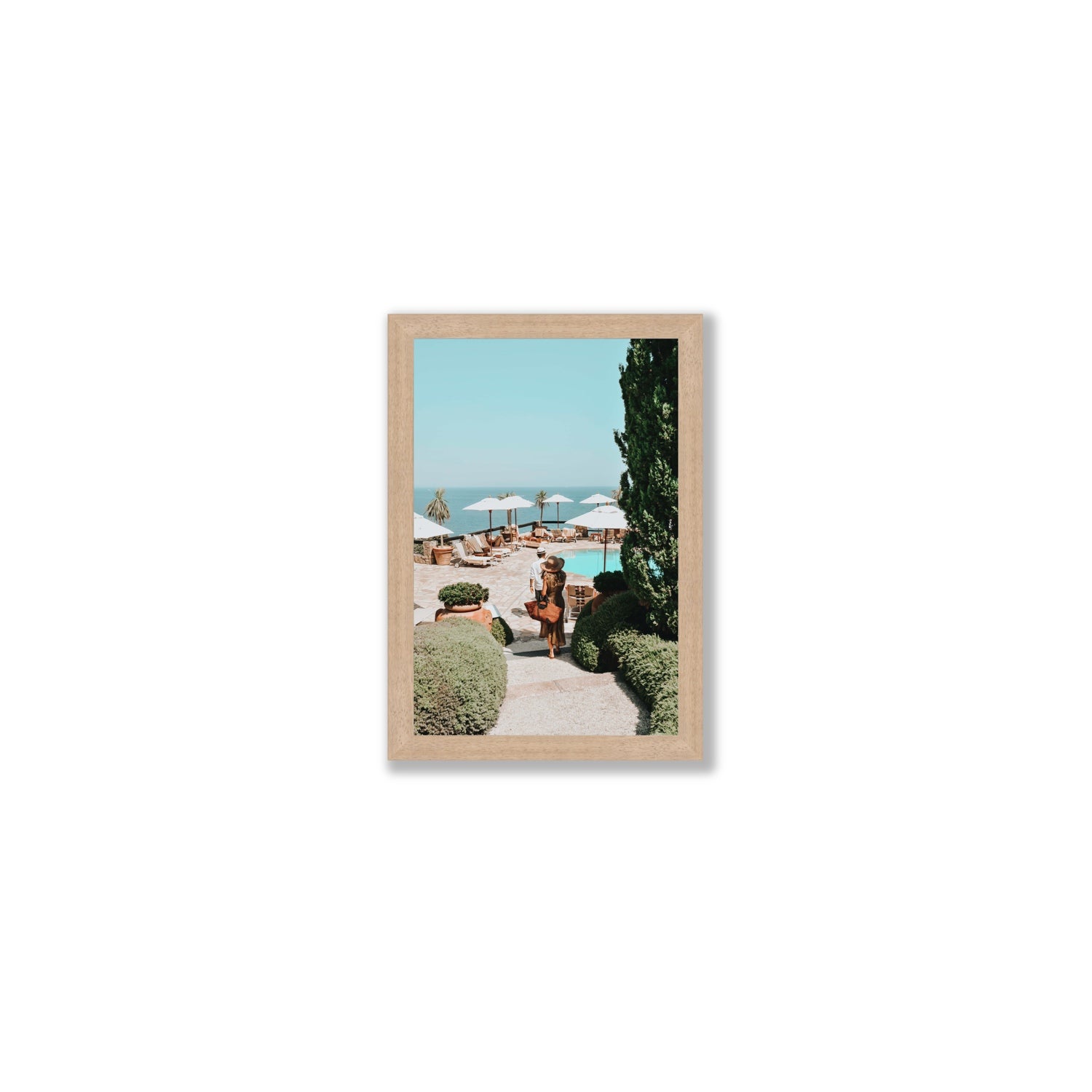 The World Is Your Catwalk Tuscany coastal wall art Small full-bleed fine art print in natural oak frame