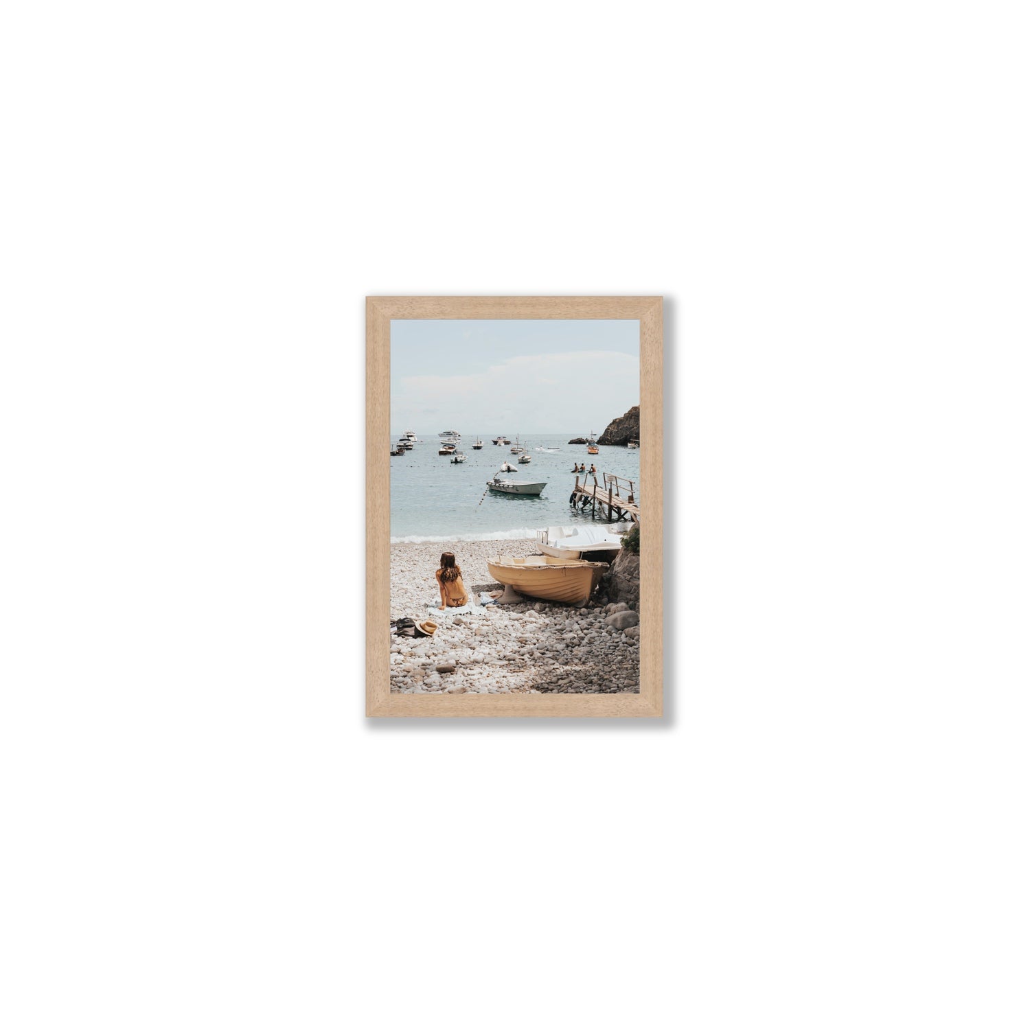 Solo Sojourn Nerano wall art Small full-bleed fine art print in natural oak frame
