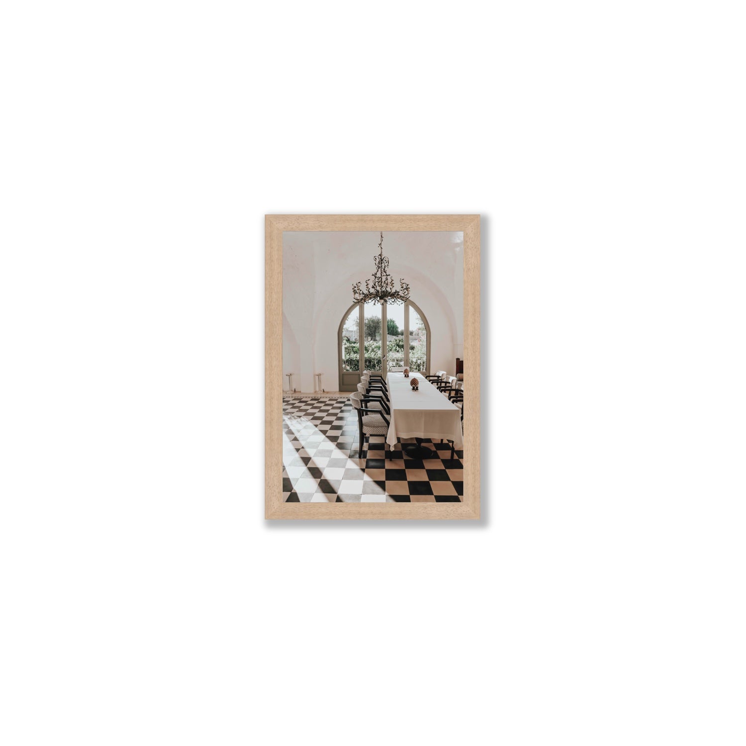 Sunbeam Feast Puglia Wall Italian fine art print Small full-bleed fine art print in natural oak frame