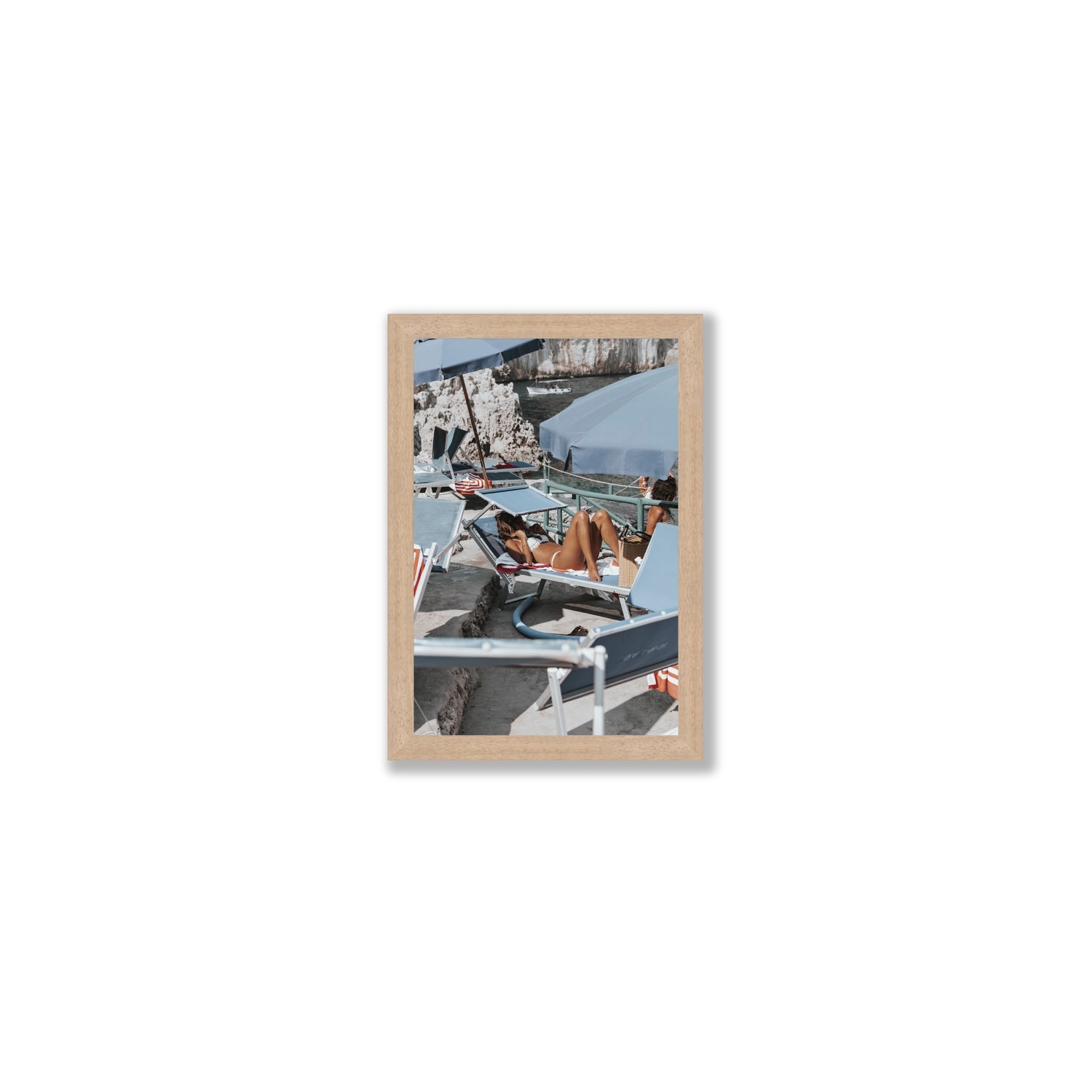 Beach Babe fine art print, Capri, Italy, Small, Natural Oak Frame · Full Bleed, Fine Art Print