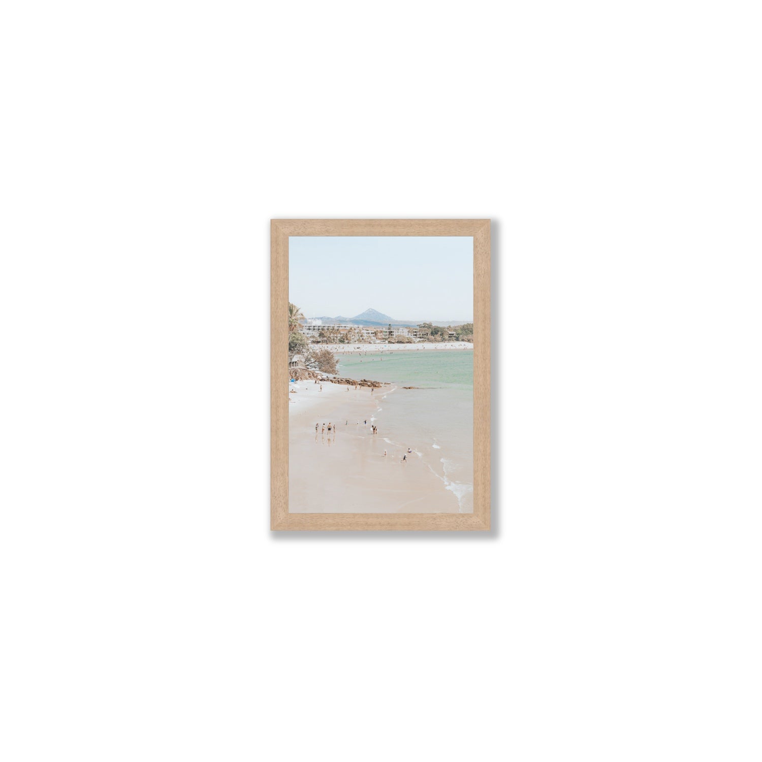 Little Cove Shallows fine art print, Noosa, Australia, coastal scenes artwork, Small, Natural Oak Frame · Full Bleed, Fine Art Print