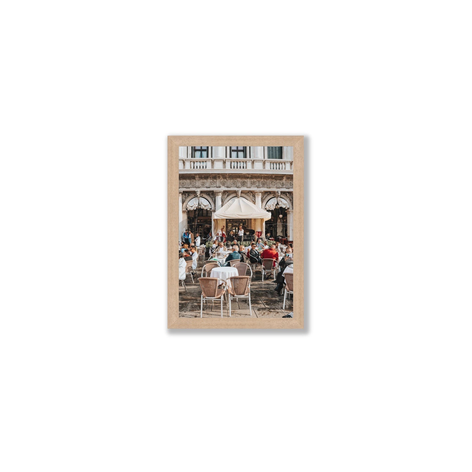 Piazza San Marco Venice Italian wall art Small full-bleed fine art print in natural oak frame