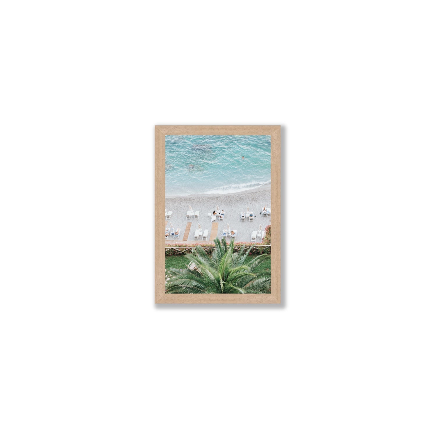 Paradiso Amalfi Mediterranean wall art Small full-bleed fine art print in natural oak frame