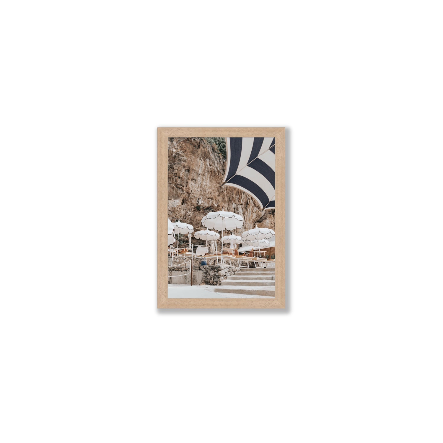 Rocky Refuge fine art print, Positano, Italy, Small, Natural Oak Frame · Full Bleed, Fine Art Print