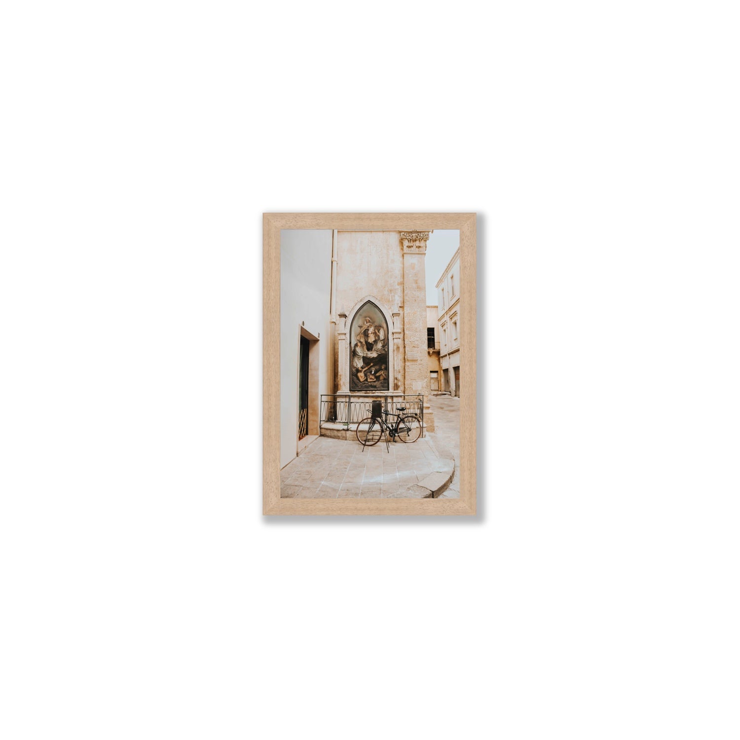La Chiesa Puglia Otranto Italian wall art Small full-bleed fine art print in natural oak frame