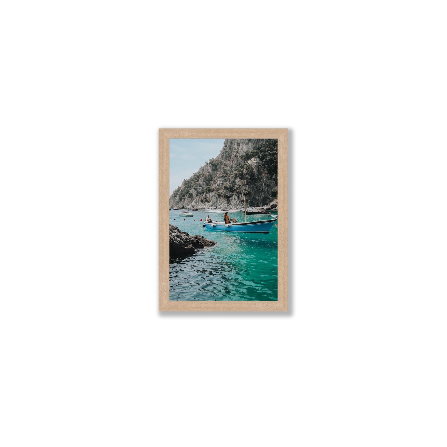 Emerald Escape fine art print, Capri, Italy, Small, Natural Oak Frame · Full Bleed, Fine Art Print
