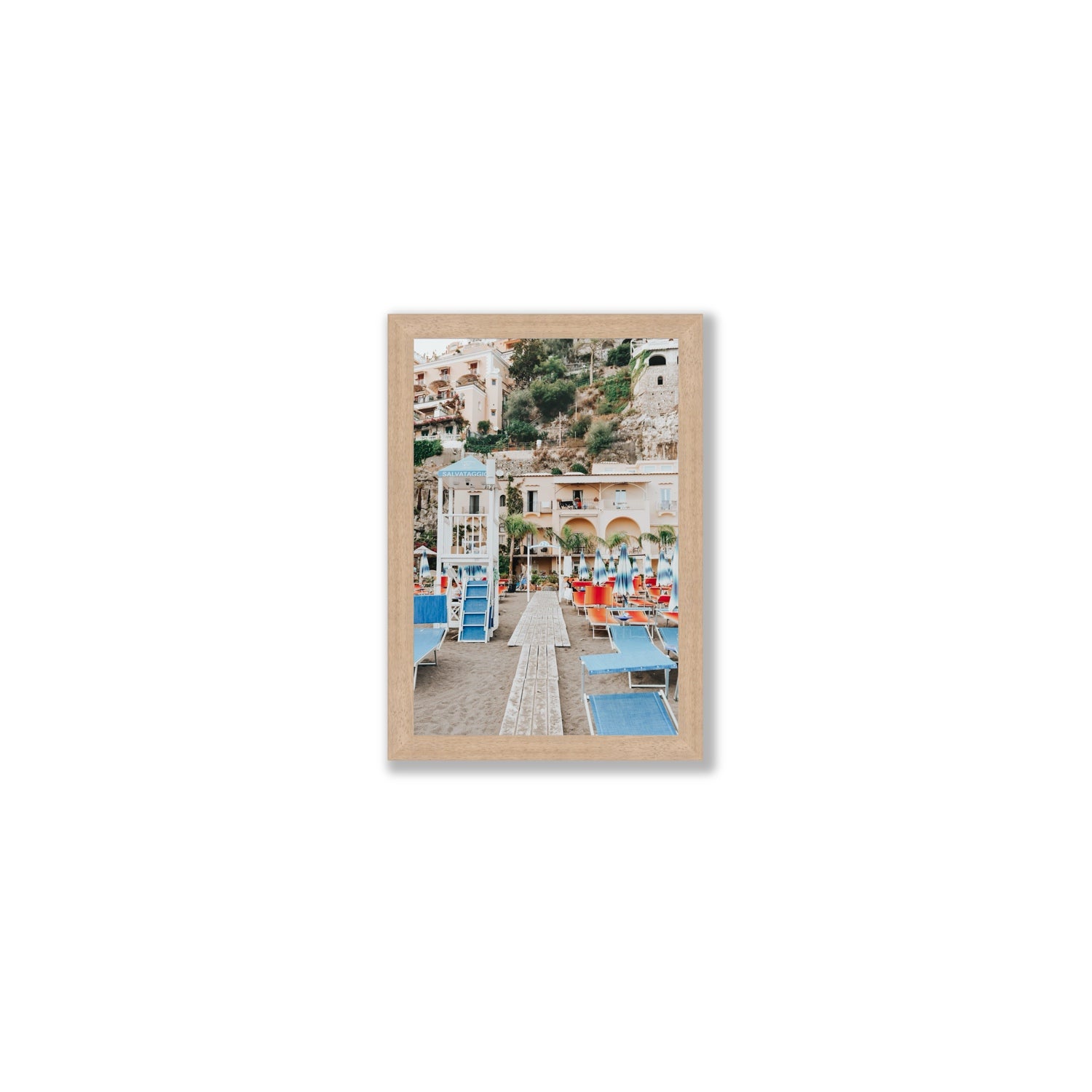 Torre Di Salvataggio fine art print, Positano, Italy, Small, Natural Oak Frame · Full Bleed, Fine Art Print