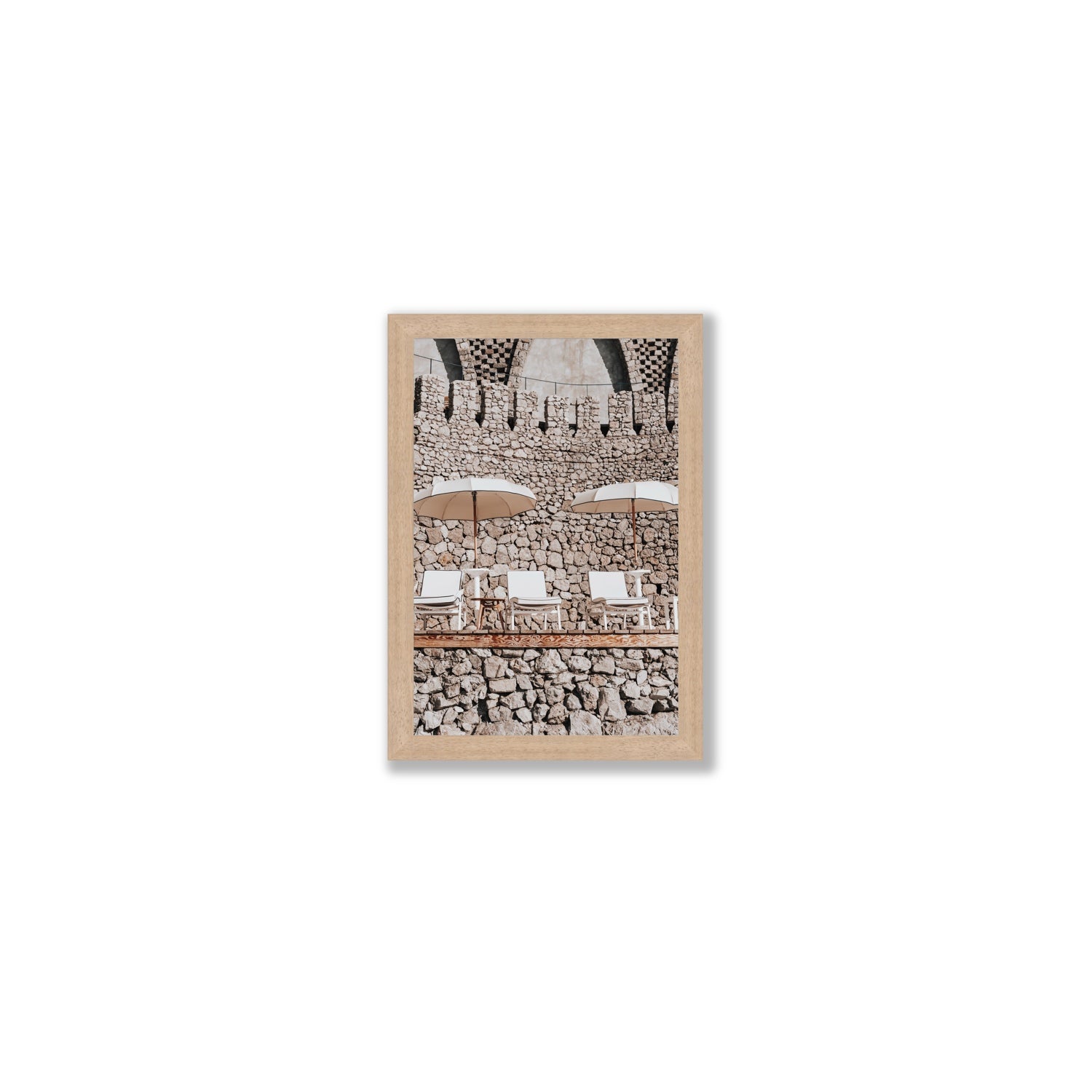 Pietra Amalfitana fine art print, Amalfi, Italy, luxury escapes artwork, Small, Natural Oak Frame · Full Bleed, Fine Art Print