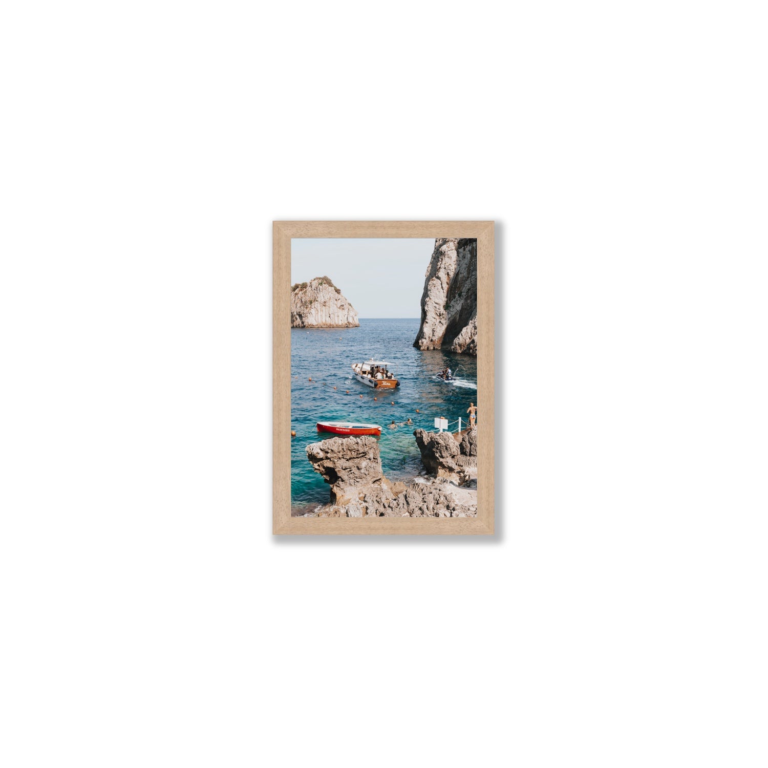 Set Sail fine art print, Capri, Italy, Small, Natural Oak Frame · Full Bleed, Fine Art Print