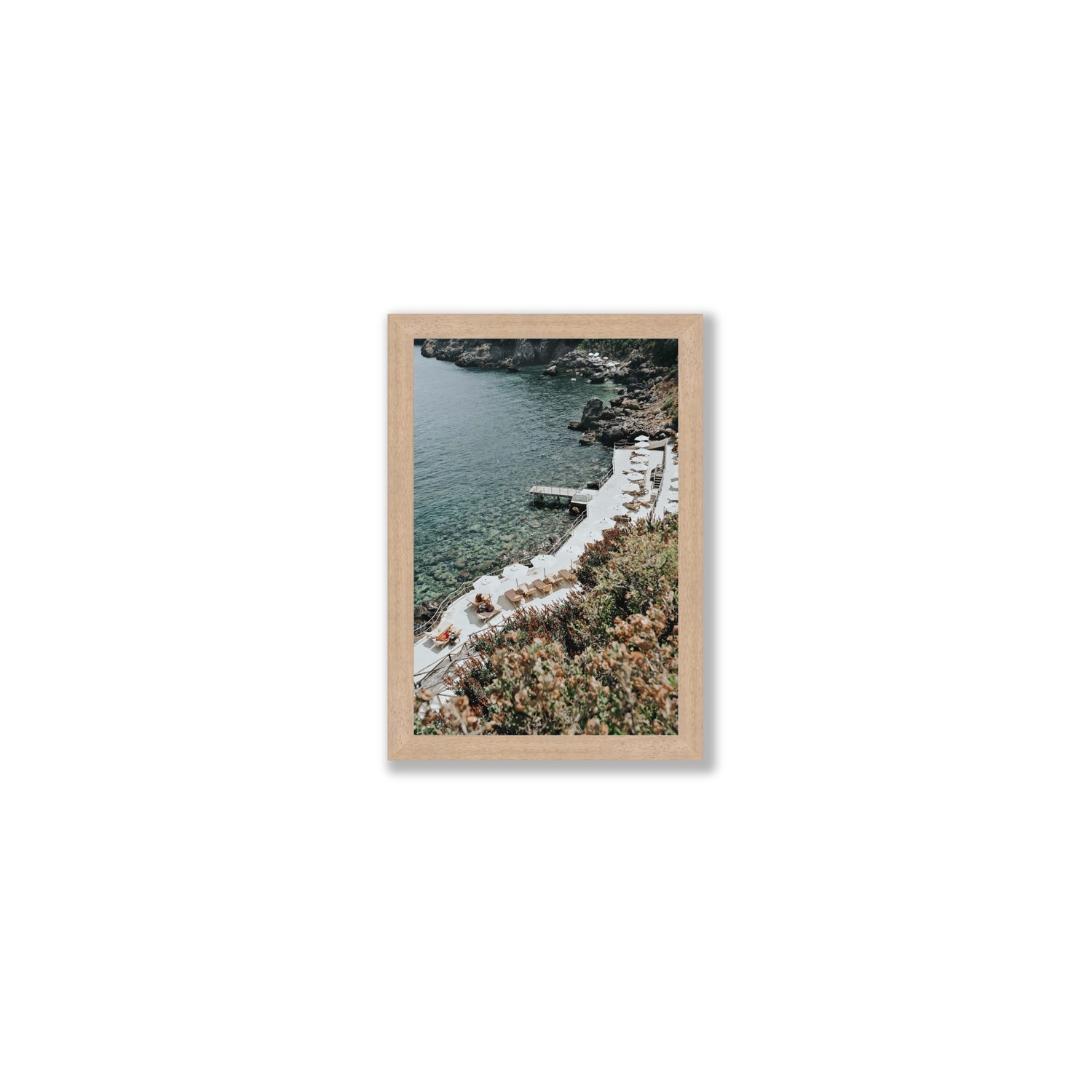 Go Beyond The Postcard Tuscany coastal wall art Small full-bleed fine art print in natural oak frame