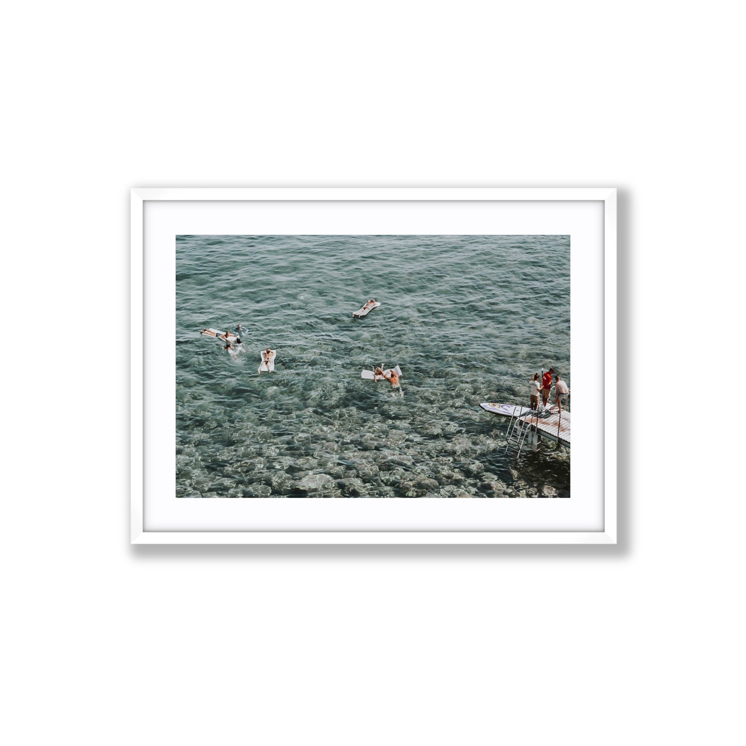 Having A Whale Of A Time Tuscany coastal wall art Large fine art print in white frame with matboard