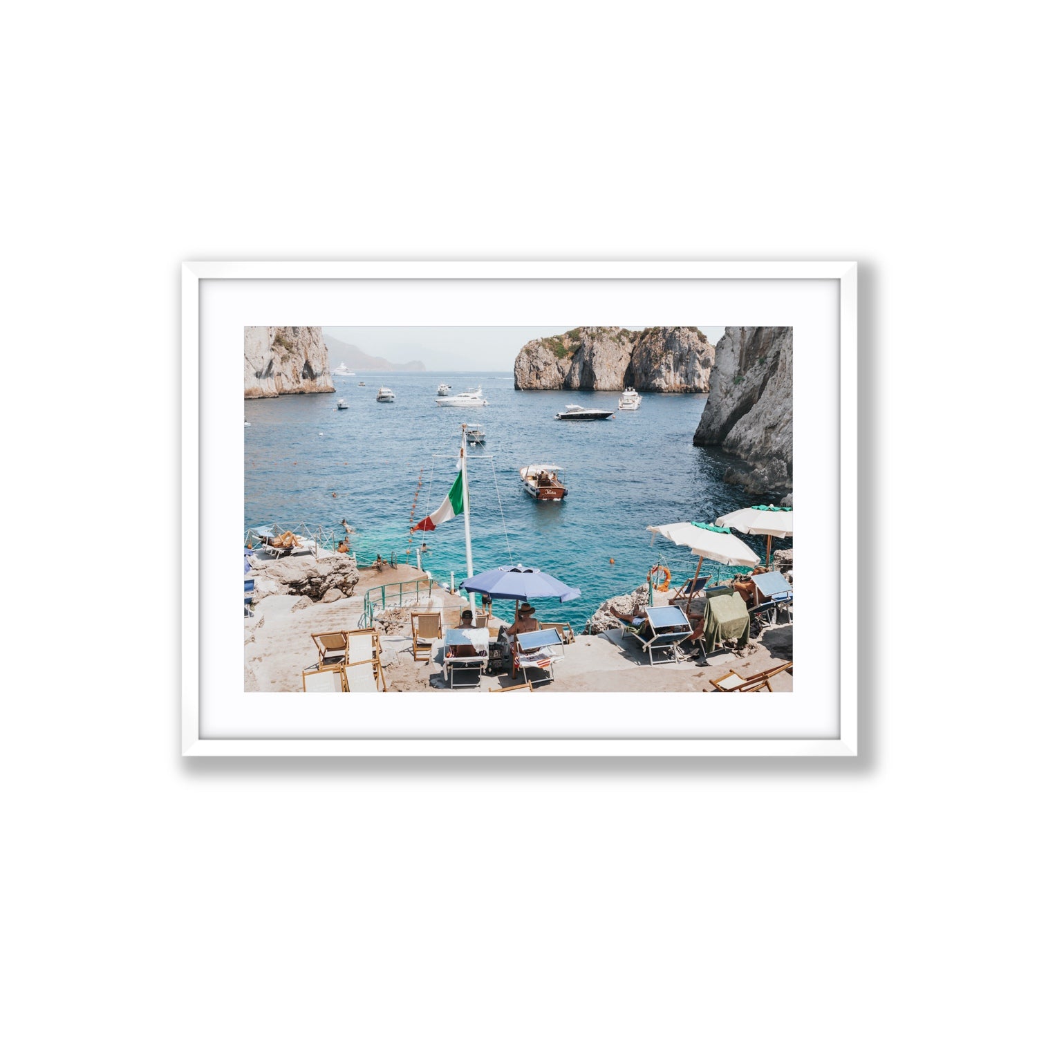 Smooth Sailing fine art print, Capri, Italy, Large, White Frame · Matboard, Fine Art Print