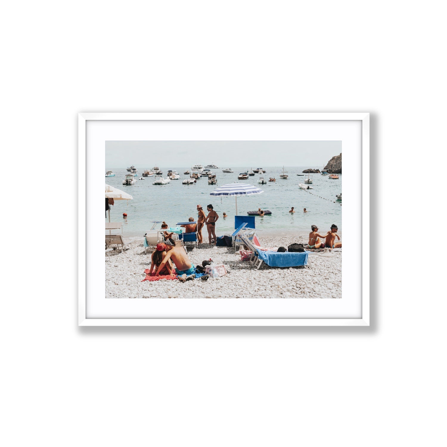 The Kiss Nerano wall art Large fine art print in white frame with matboard