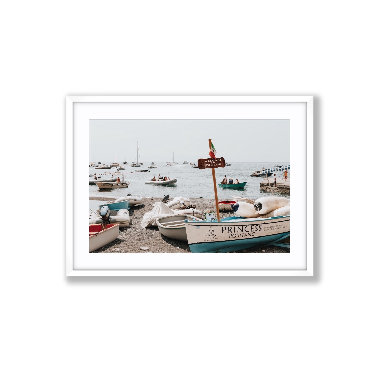 Princess Positano fine art print, Positano, Italy, Large, White Frame · Matboard, Fine Art Print