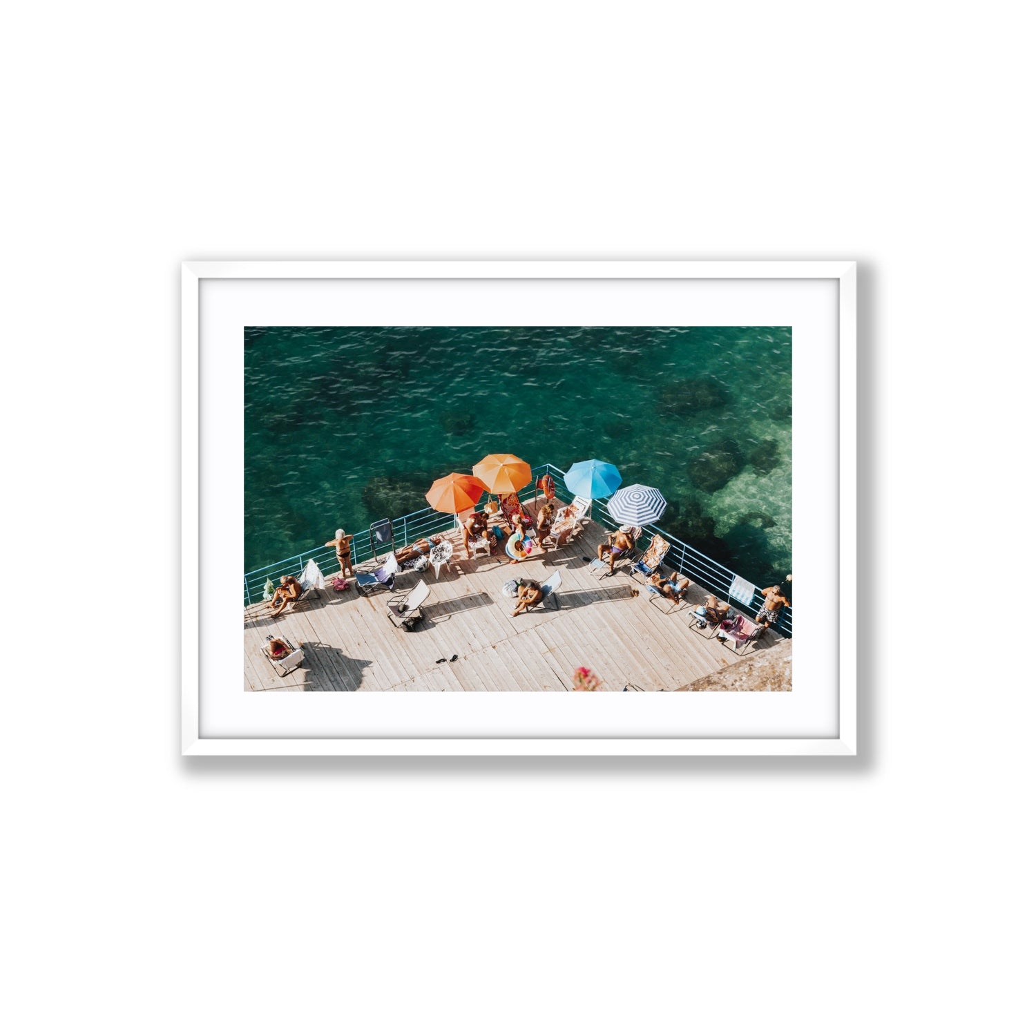 Il Dolce Far Niente Sorrento coastal wall art Large fine art print in white frame with matboard