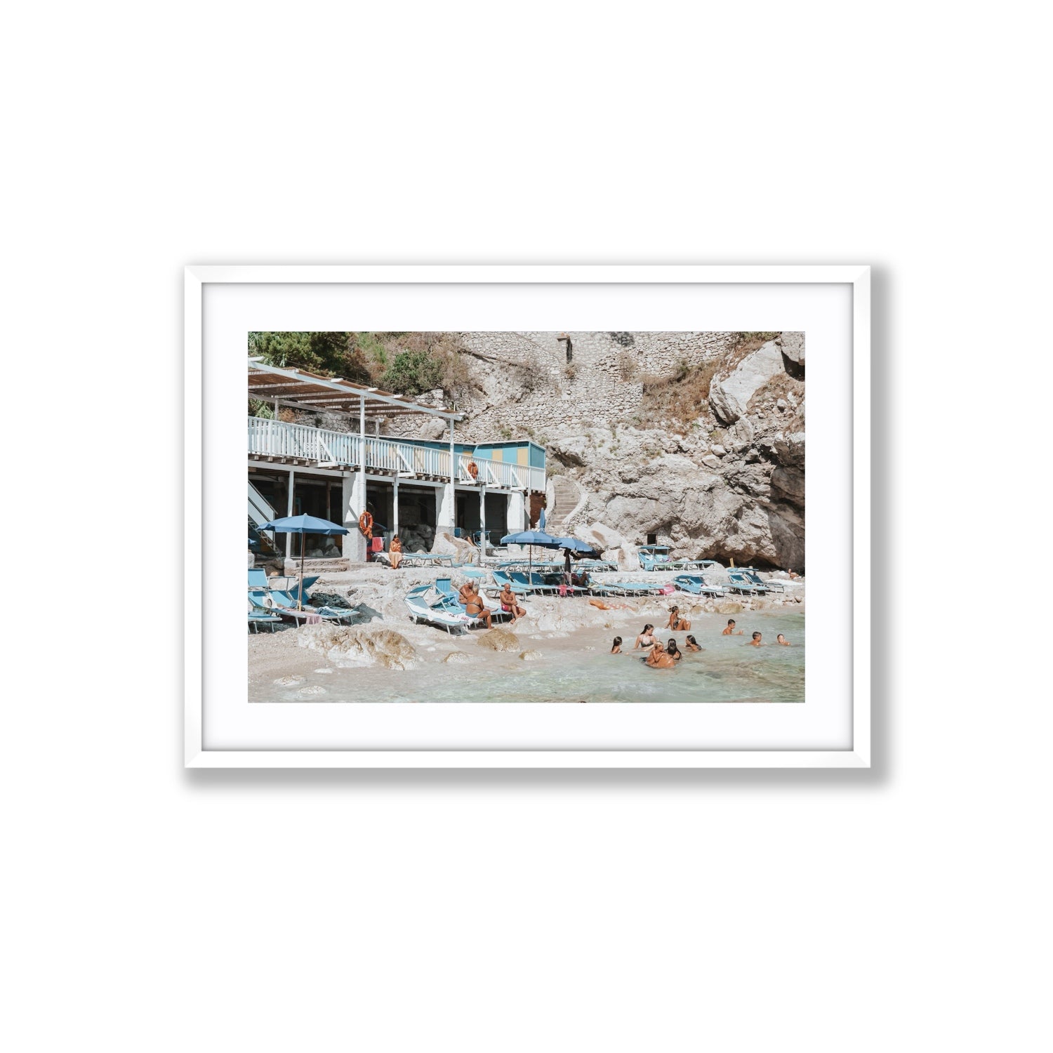 Beachside Bronze fine art print, Capri, Italy, Large, White Frame · Matboard, Fine Art Print
