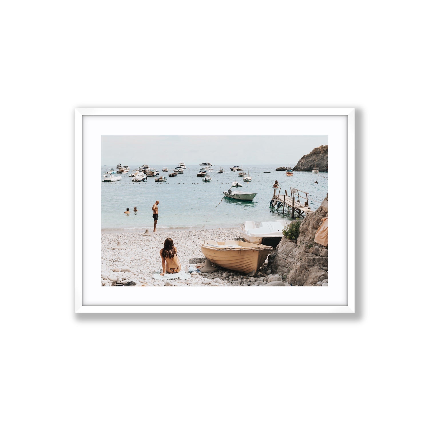 L'Osservatore Nerano wall art Large fine art print in white frame with matboard