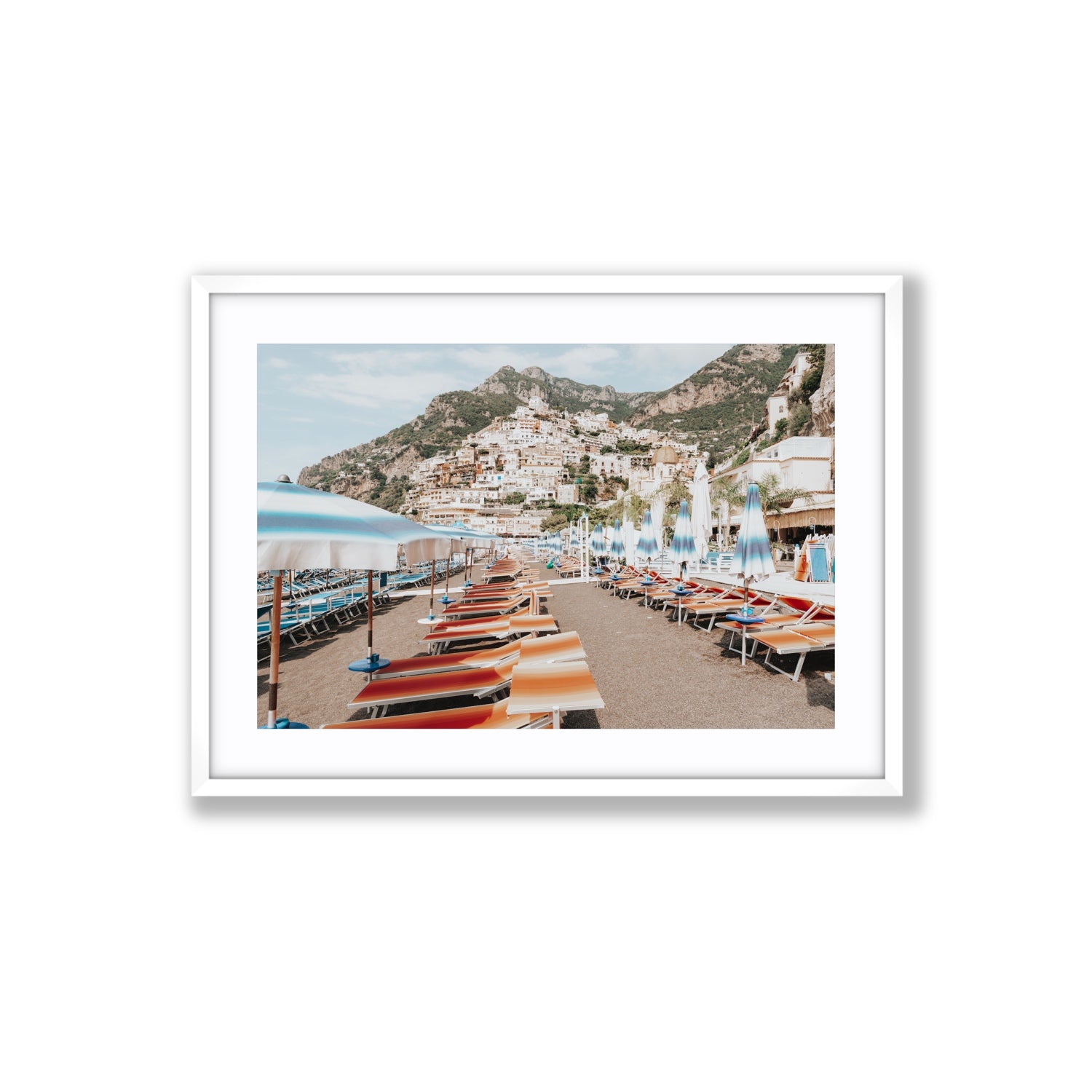 Spiaggia Grande fine art print, Positano, Italy, Large, White Frame · Matboard, Fine Art Print
