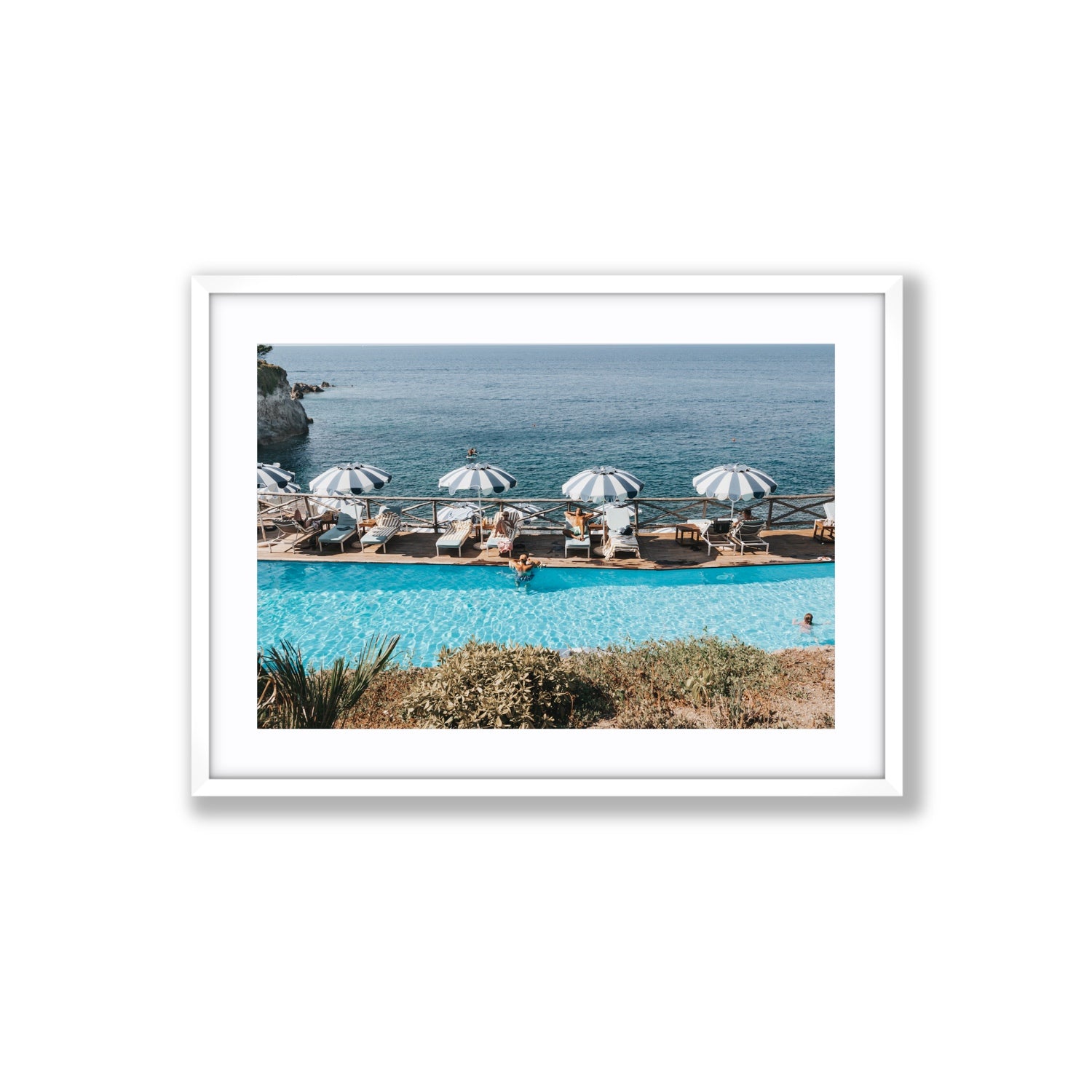 Hues Of Blues fine art print, Ischia, Italy, Large, White Frame · Matboard, Fine Art Print