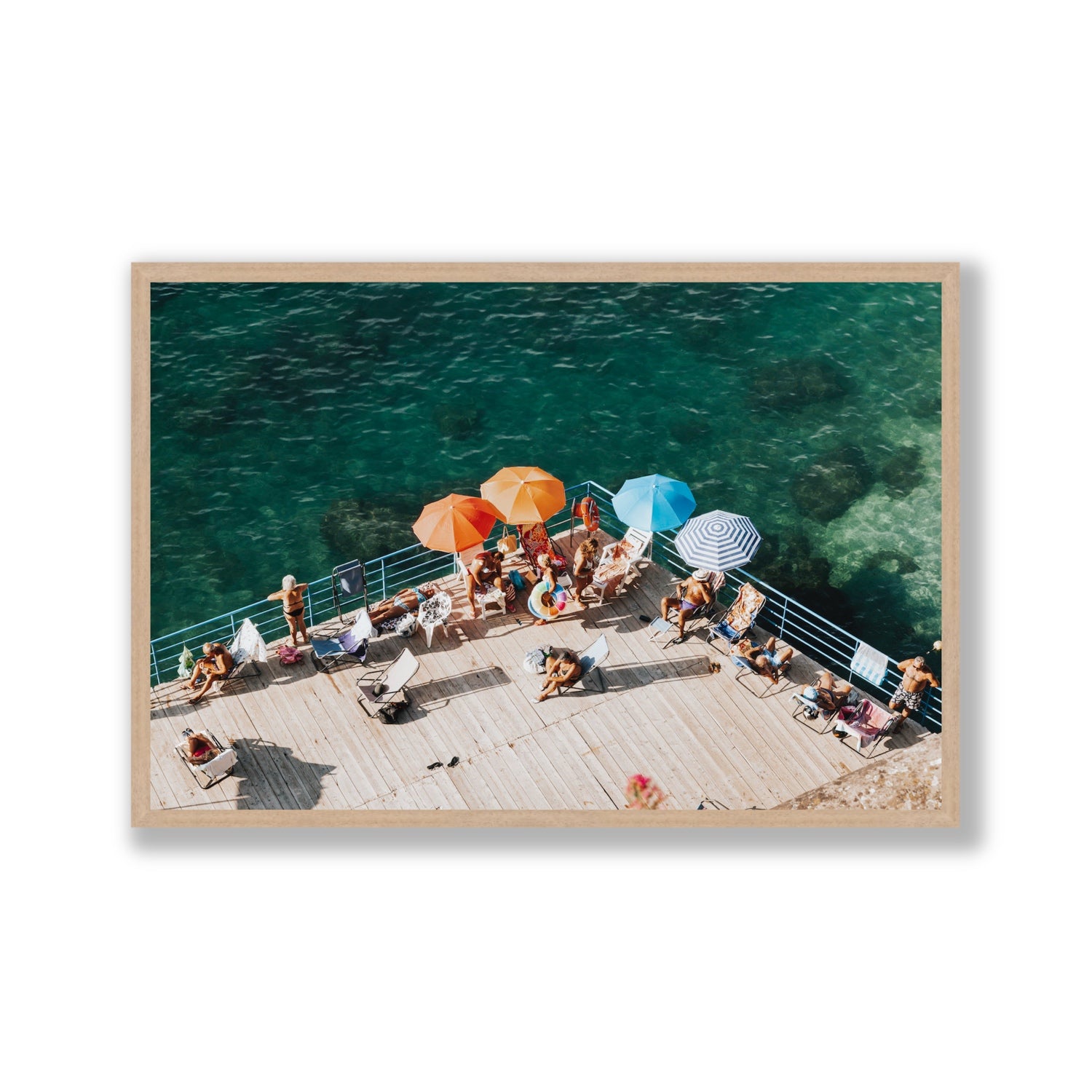 Il Dolce Far Niente Sorrento coastal wall art Gallery full-bleed fine art print in natural oak frame