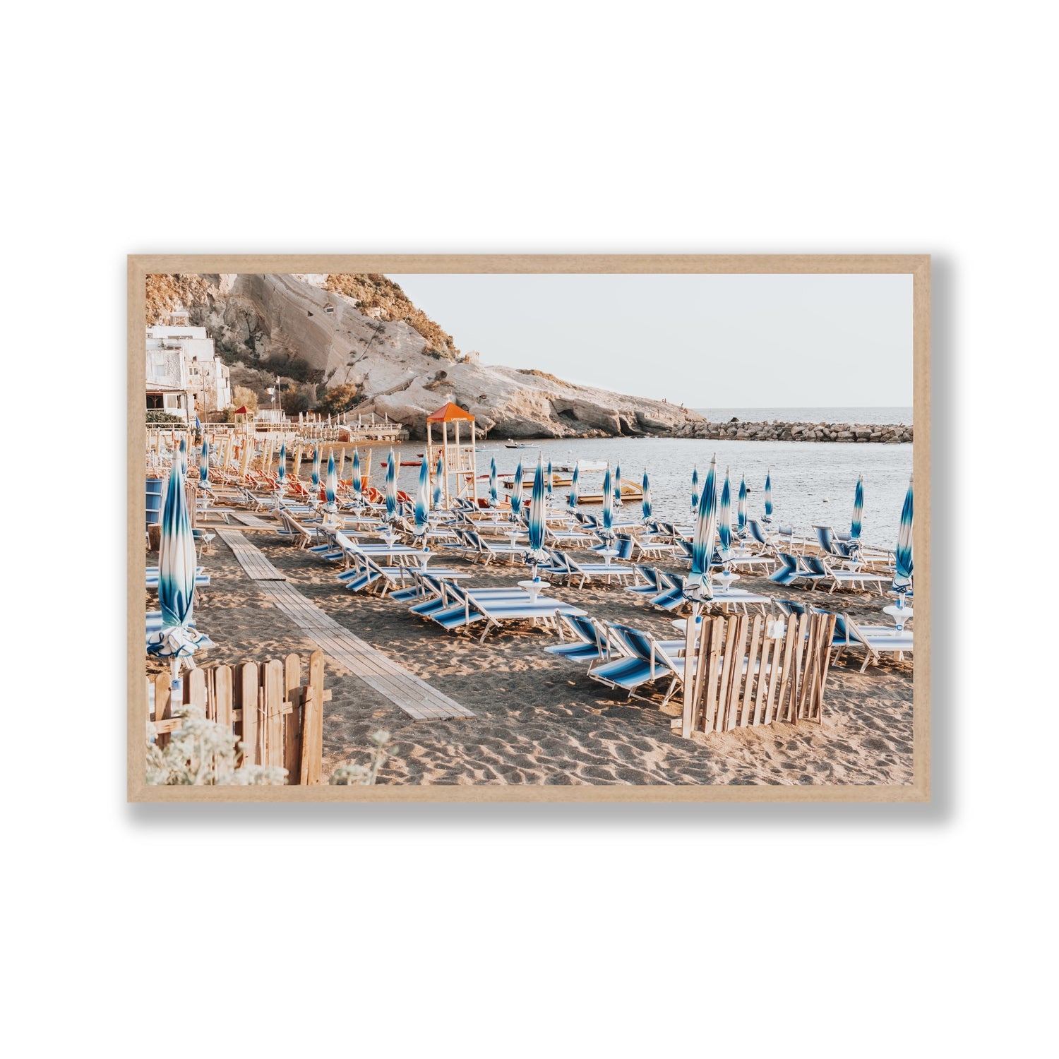 Sandy Daydreams fine art print, Ischia, Italy, Gallery, Natural Oak Frame · Full Bleed, Fine Art Print
