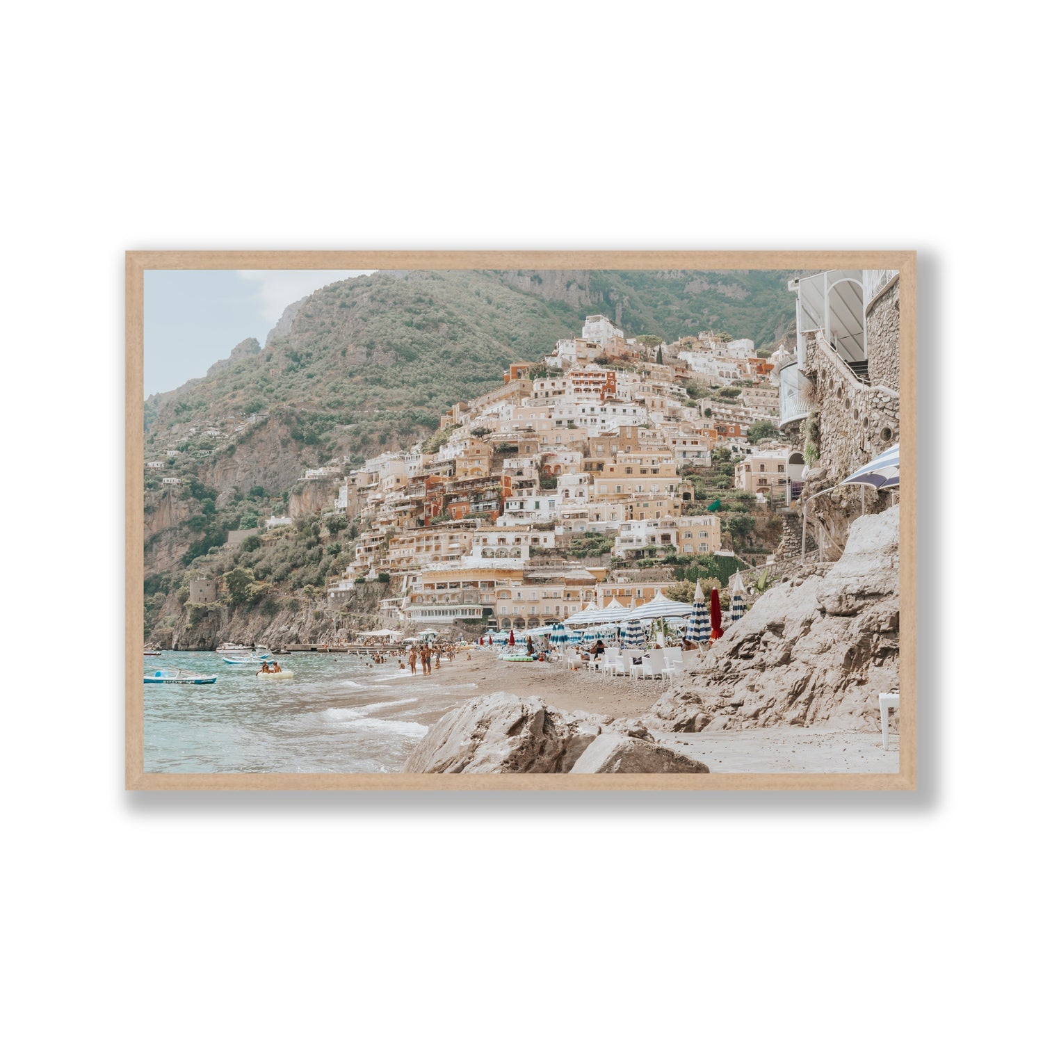 Sogno di Positano fine art print, Positano, Italy, Gallery, Natural Oak Frame · Full Bleed, Fine Art Print